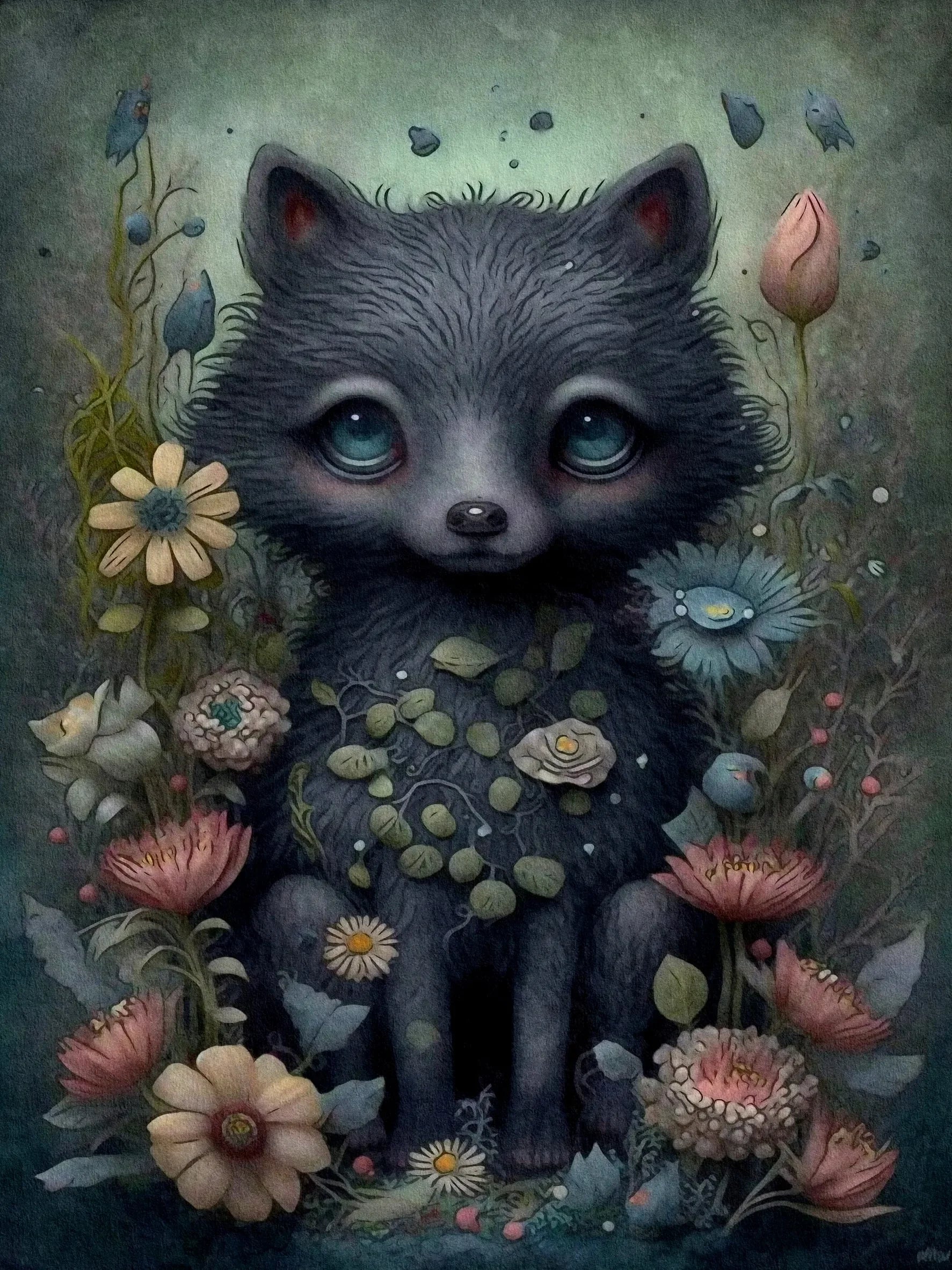 Unframed Canvas Print Wall Poster Cute Forest Animals Art For Living Room Bedroom Home Decor Lovely Gifts