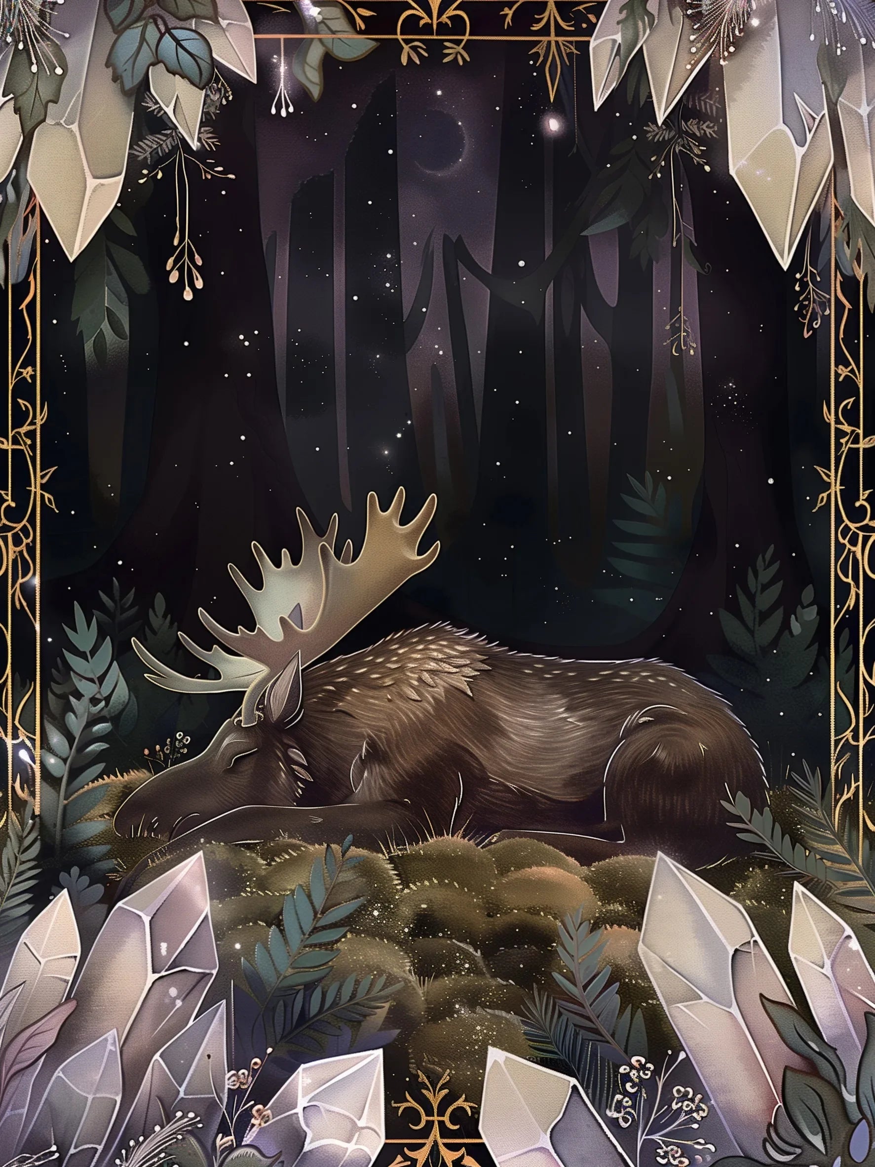Home Living Room Bedroom Decor Unframed Canvas Forest Animals Wall Art Poster Print Ideal Gift Choice
