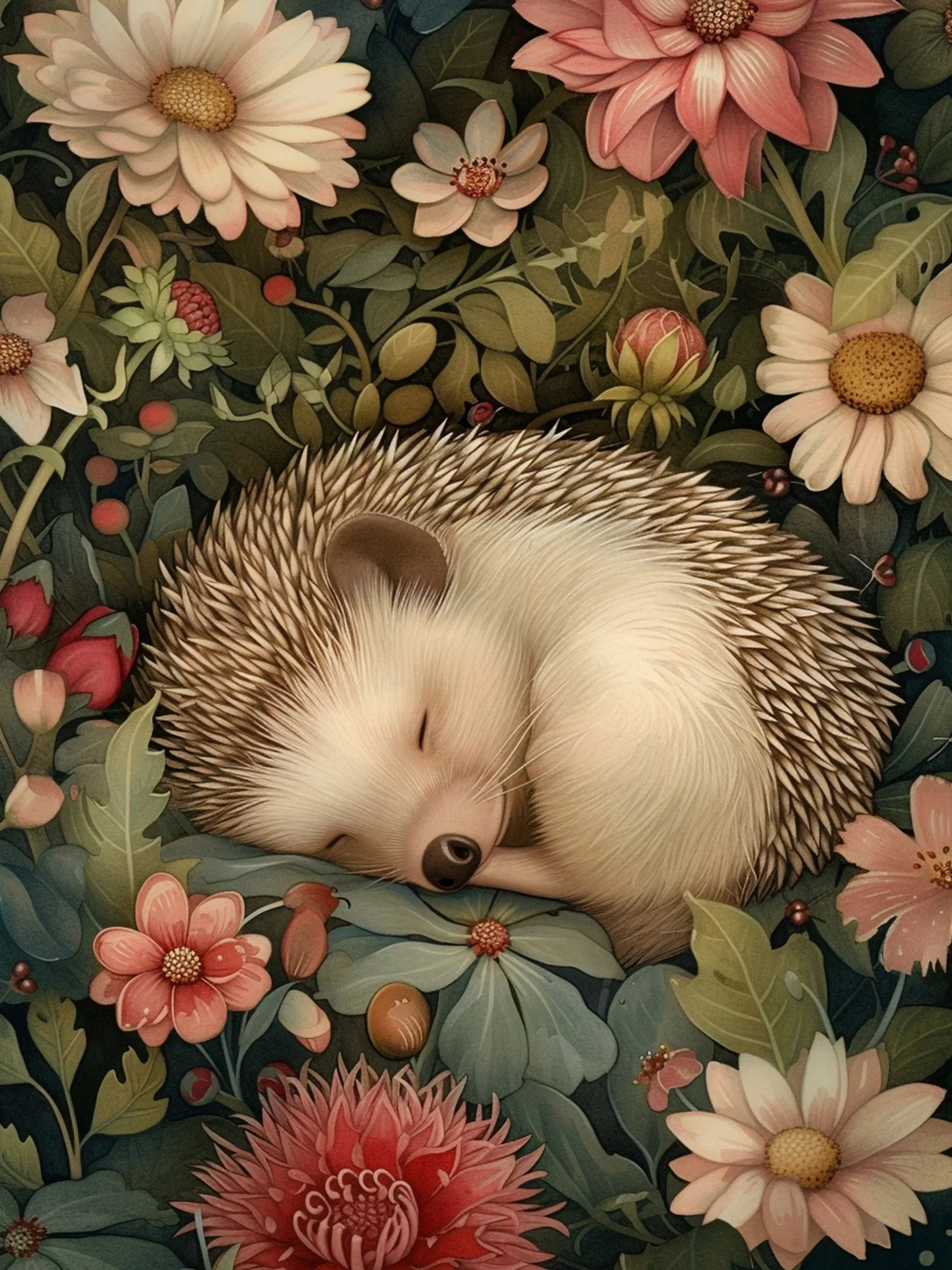 Sleeping Animals Style Unframed Canvas Wall Art Poster Home Decor for Bedroom Living Room & Wonderful Gift