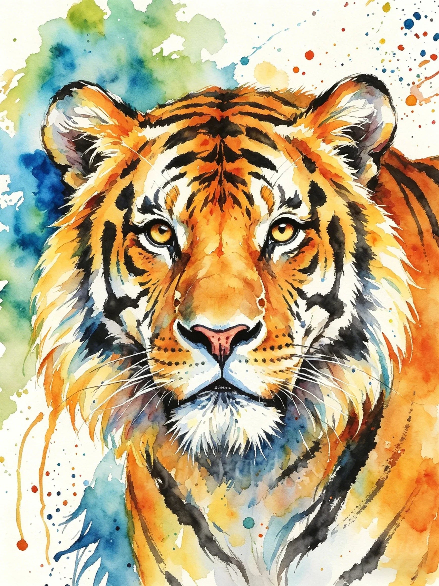 Watercolor Animal Series Unframed Canvas Print Poster Art Wall Decor for Home Bedroom Living Room & Wonderful Gift