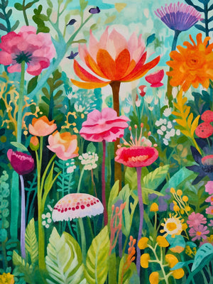Unframed Canvas Whimsical Gardens Art Print Poster Fashion Wall Decor for Living Room Bedroom Home Decoration & Gift Choice