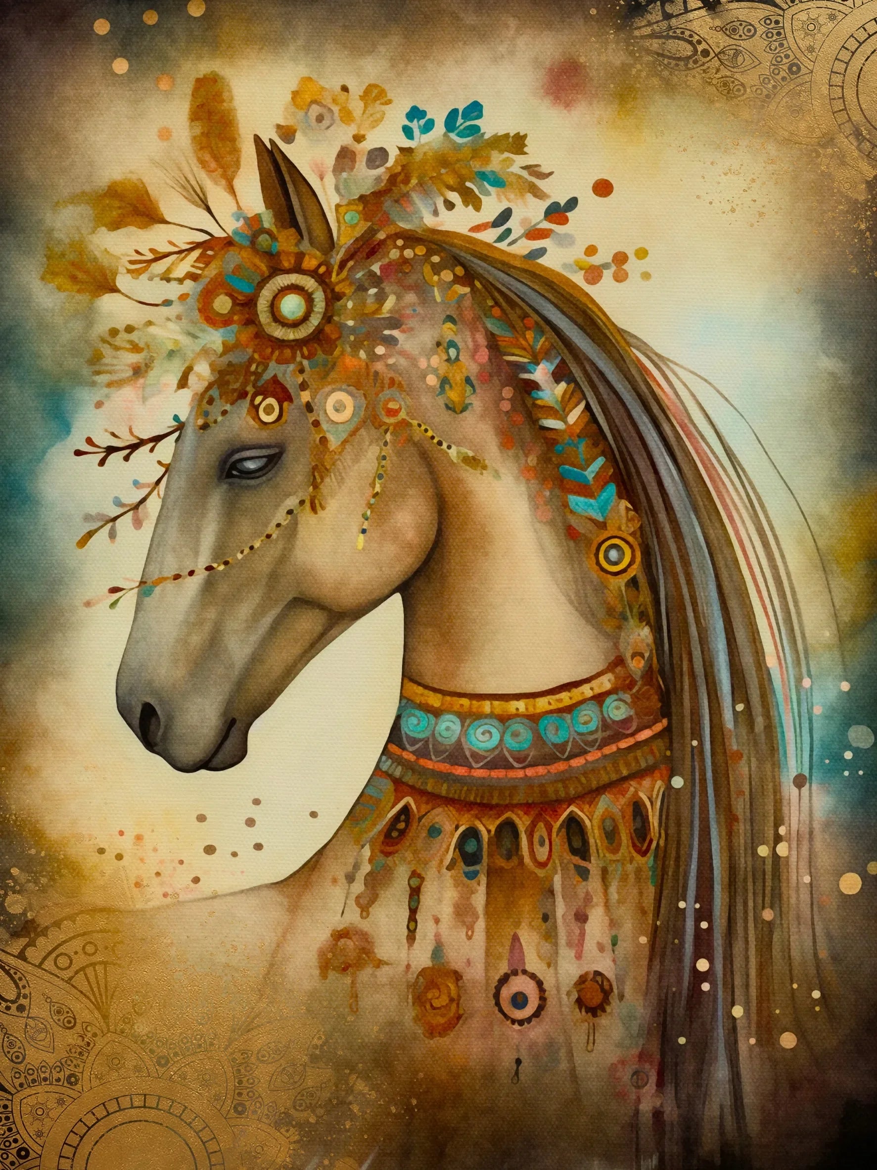 Unframed Canvas Home Decor Wall Art Bohemian Animals Print Poster For Living Room Bedroom Decoration