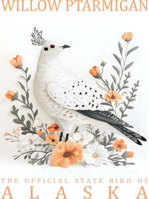 US State Birds Unframed Canvas Wall Art Poster Cozy Home Decor for Bedroom Living Room & Thoughtful Gift