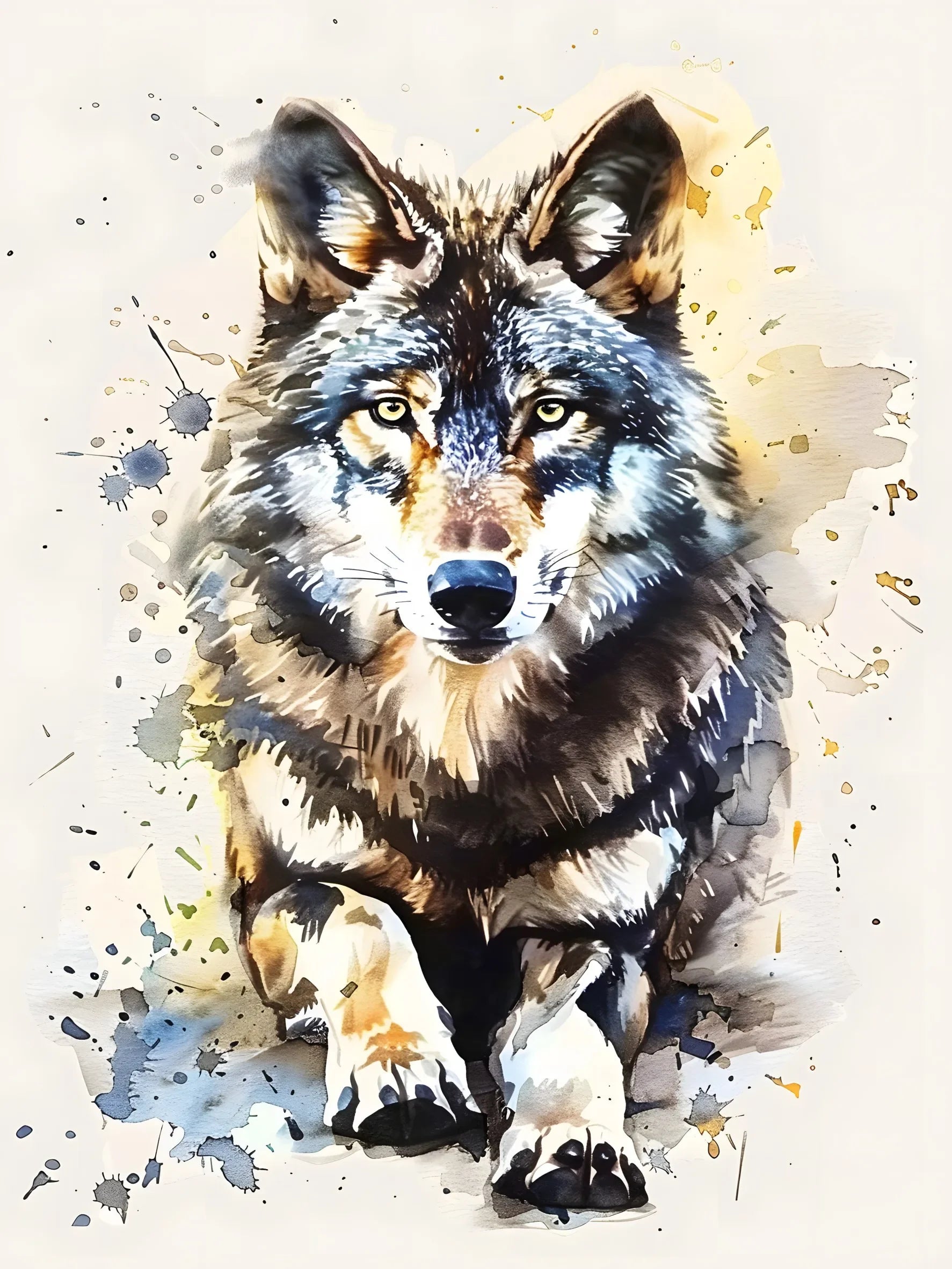 Unframed Canvas Watercolor Animal Wall Art Poster Elegant Home Decoration for Living Room Bedroom & Nice Gift Option