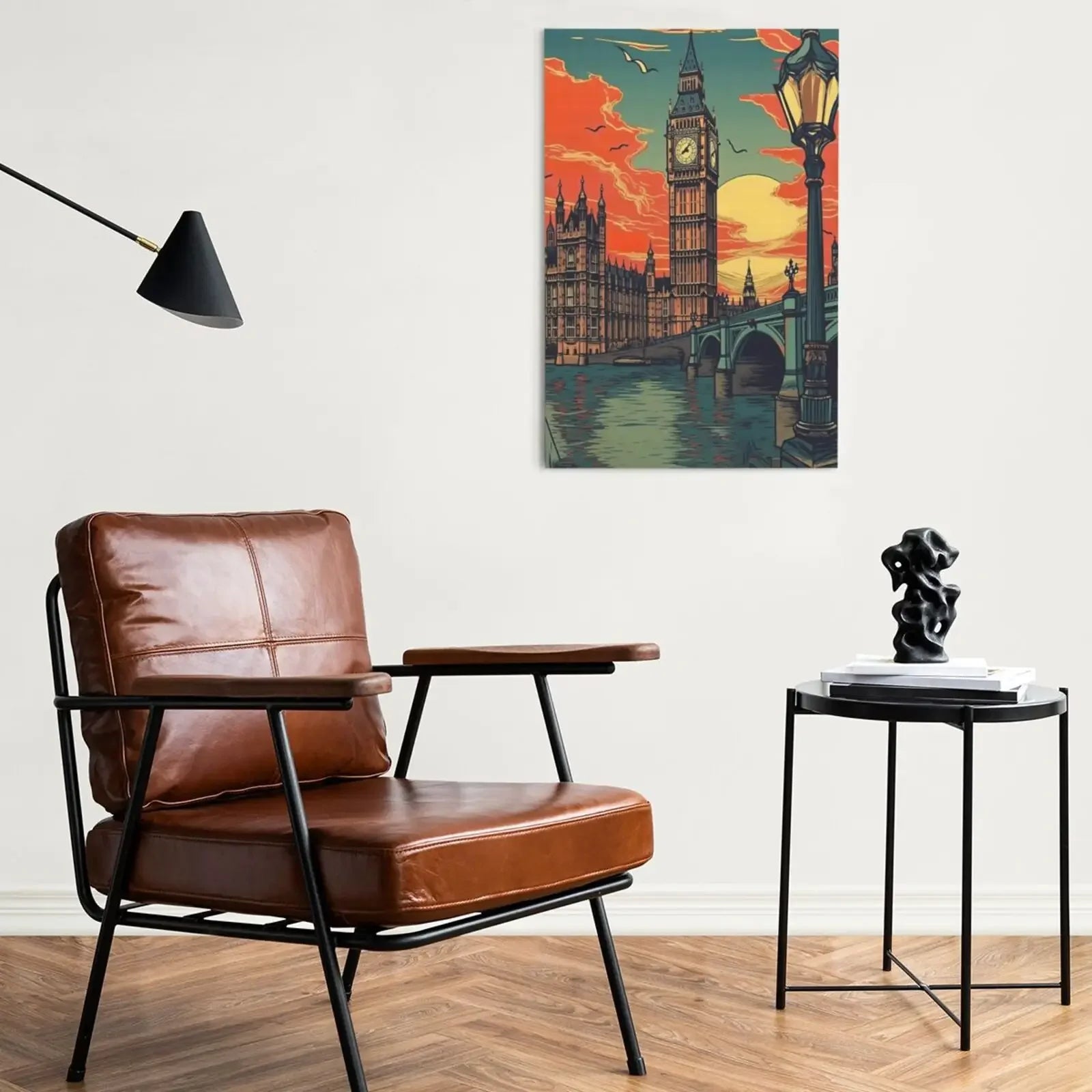 Canvas Art Unframed Vintage Travel Britain Wall Poster Chic Home Decoration for Living Room Bedroom & Perfect Present