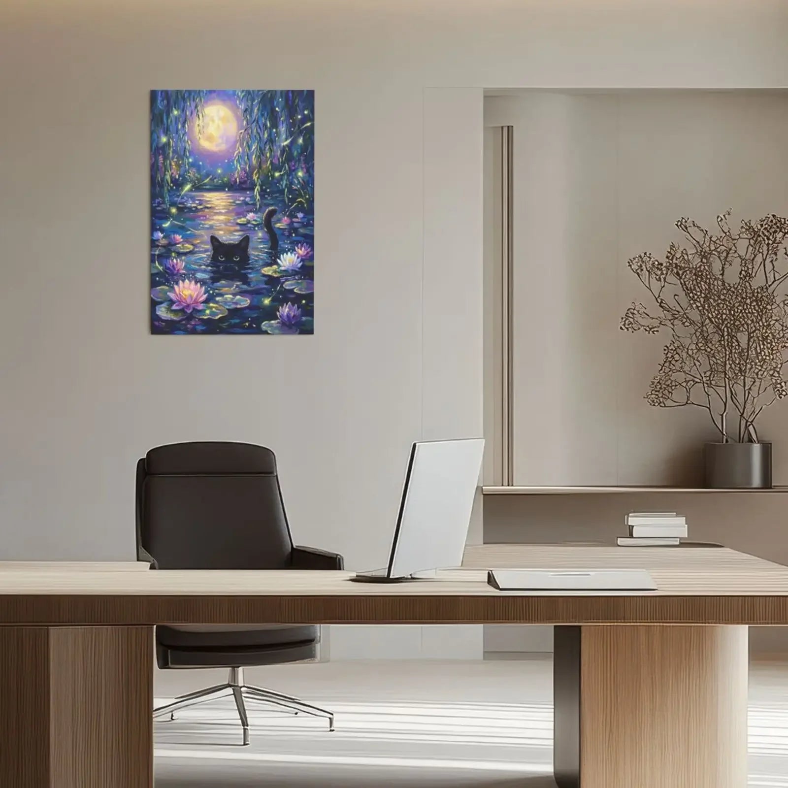 Serenity Feline Unframed Canvas Print Poster Art Wall Decoration for Living Room Bedroom & Special Present