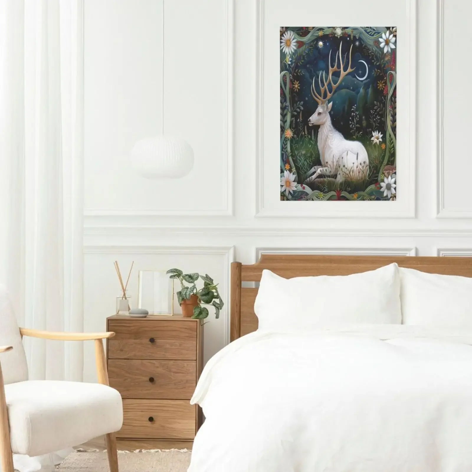 Unframed Wall Art Decor Poster Retro Animals of the Magic Woodlands Canvas Print For Living Room Bedroom Home Decor Gift