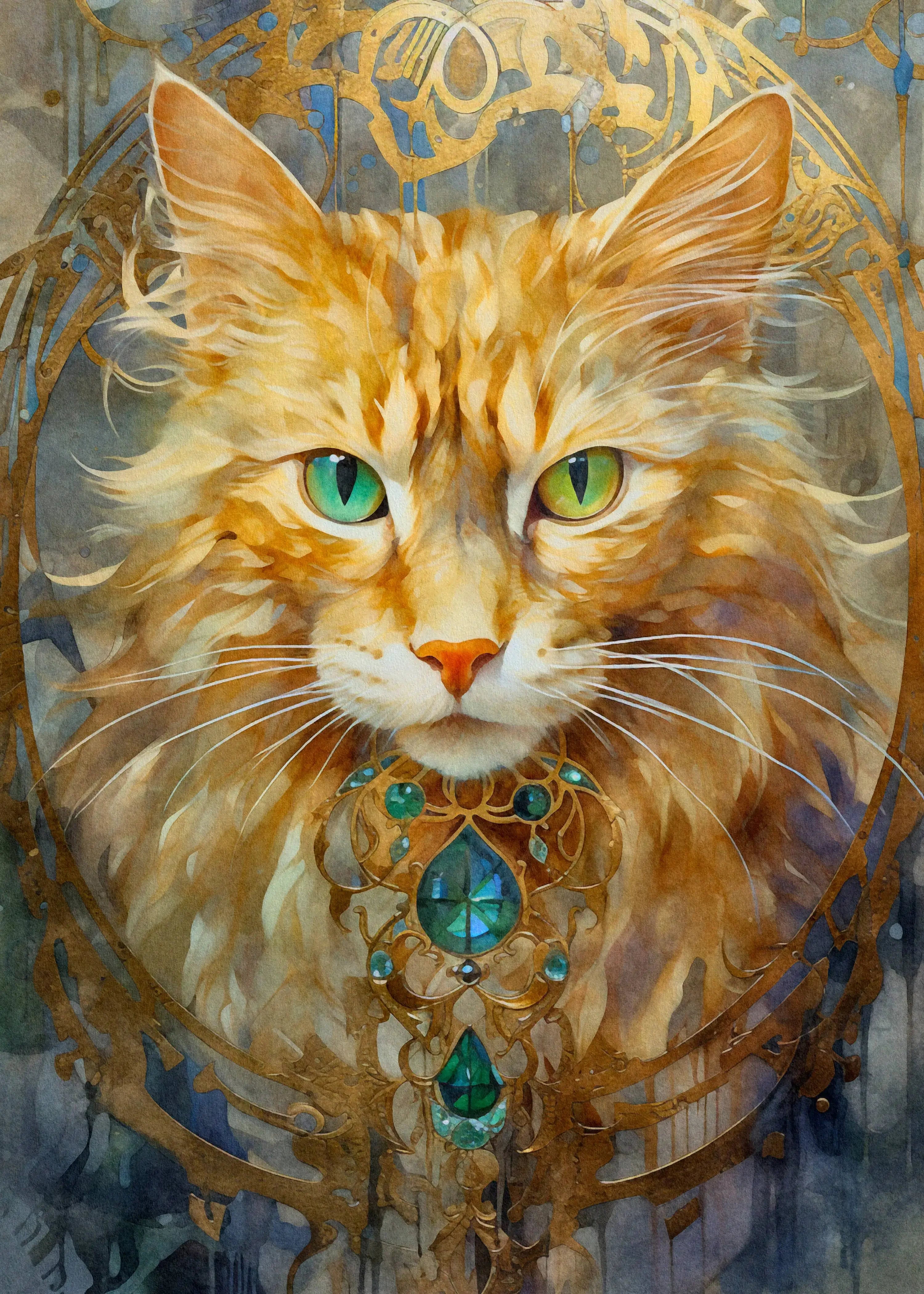 Bedroom Living Room Home Decor Unframed Canvas Cats and Crystals Wall Art Poster Print Special Gift