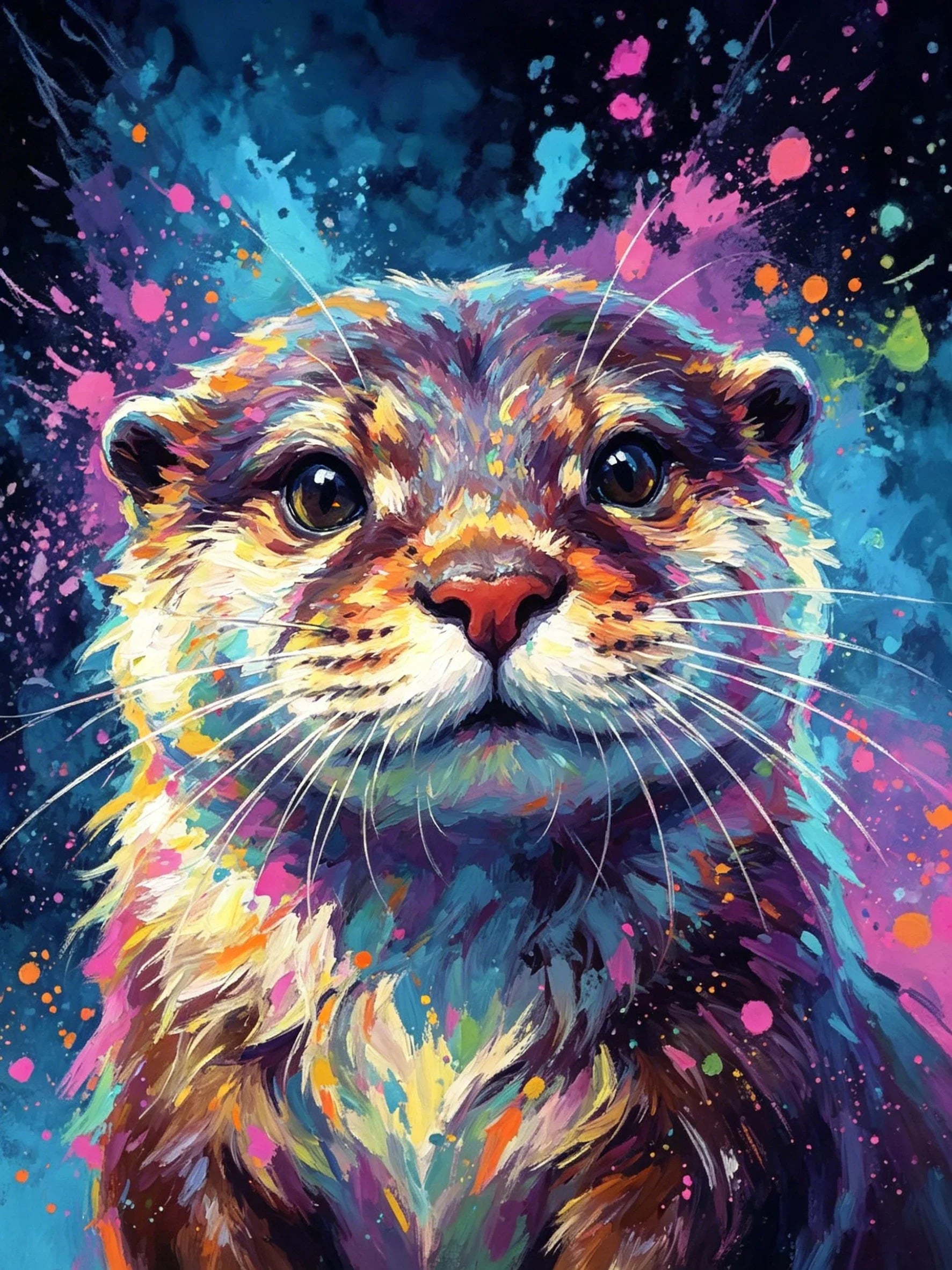 Watercolor Animals Unframed Canvas Art Print Wall Poster Modern Home Decor for Living Room Bedroom & Sweet Gift
