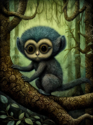 Wall Art Decor Poster Unframed Canvas Dark Jungle Animals Print For Living Room Bedroom Home Decoration