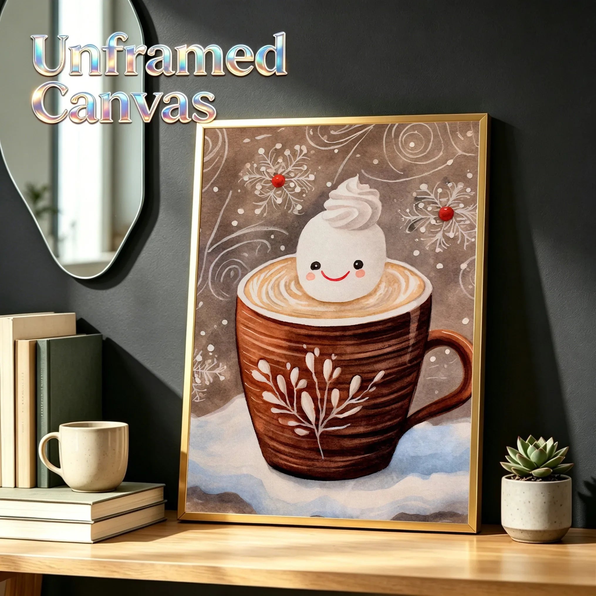 Funny Christmas Chic Art Unframed Canvas Print Poster Wall Picture for Living Room Bedroom Home Decor & Lovely Present