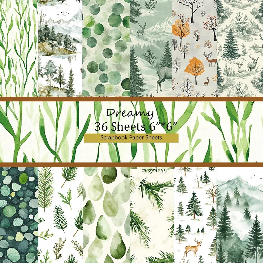 6"x6" Origami & Scrapbooking Paper Pack (36 Sheets): Art Craft Patterns for Journal, Card Making & DIY .