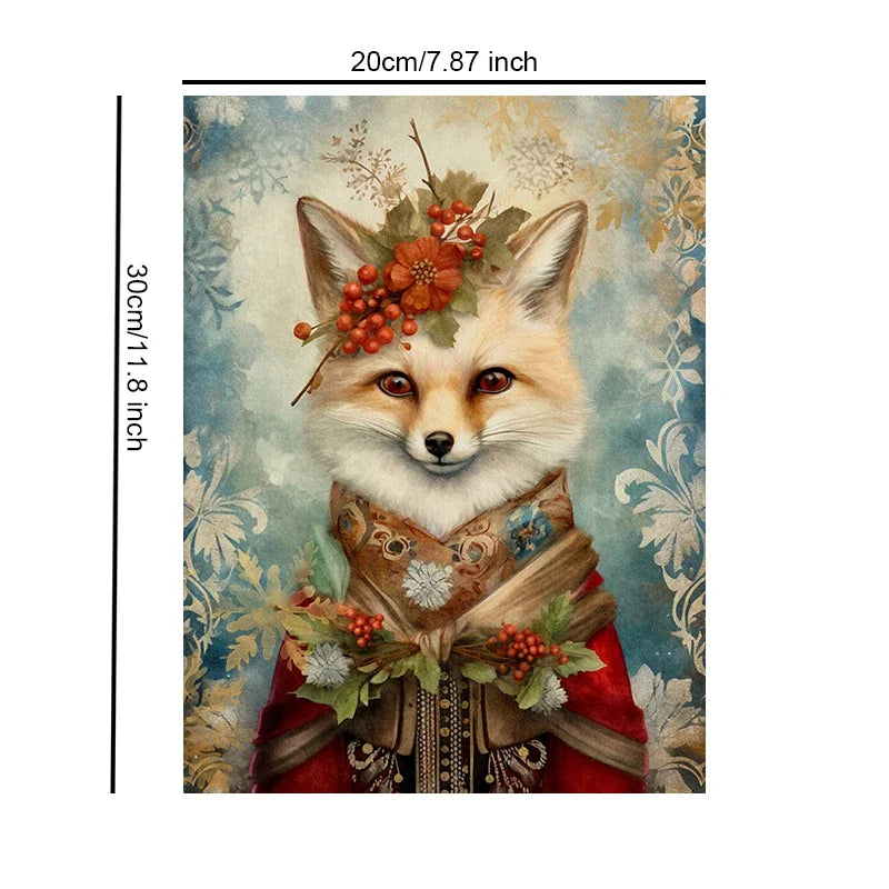 Wall Art Print Poster Unframed Canvas Christmas Animals For Home Bedroom Living Room Decor Gift Idea