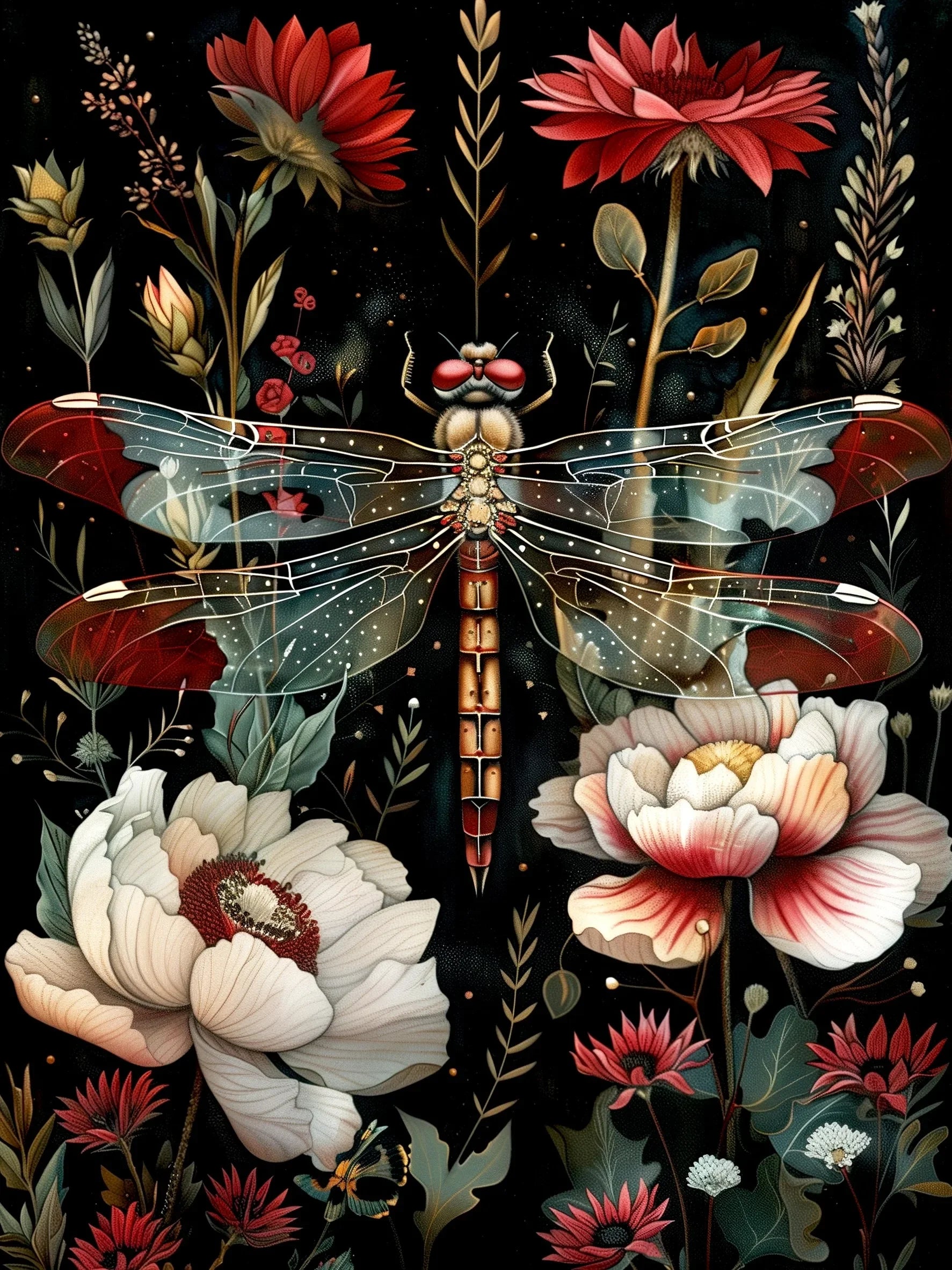 Unframed Wall Decor Art Canvas Print Botanical Bugs Poster For Living Room Bedroom Home Decoration
