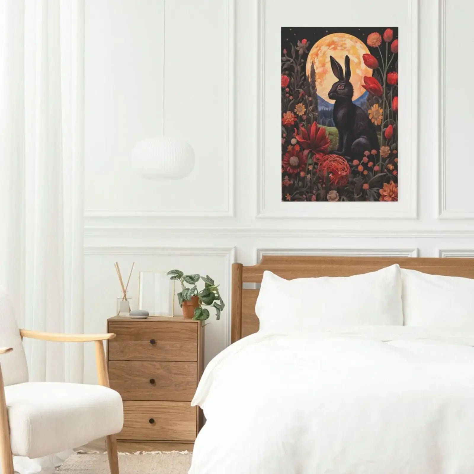 Gothic Botanical Unframed Canvas Art Print Wall Poster Cozy Home Decoration for Living Room Bedroom & Fine Gift