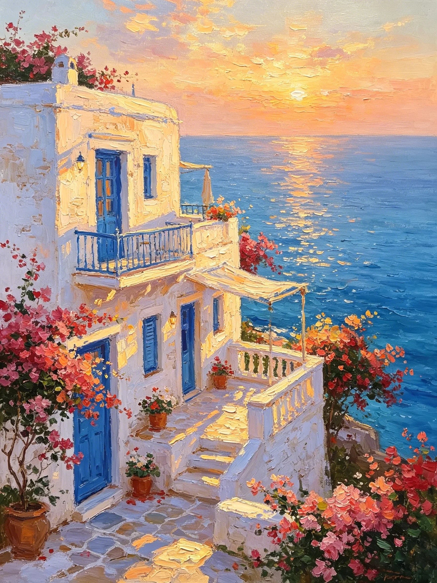 Classic Painting Landscape Art Unframed Canvas Wall Art Poster Home Decoration for Living Room Bedroom & Nice Present