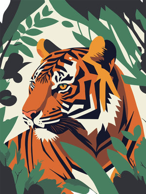 Canvas Art Tiger Illustration Art Print Unframed Wall Poster Home Decoration for Bedroom Living Room & Great Present