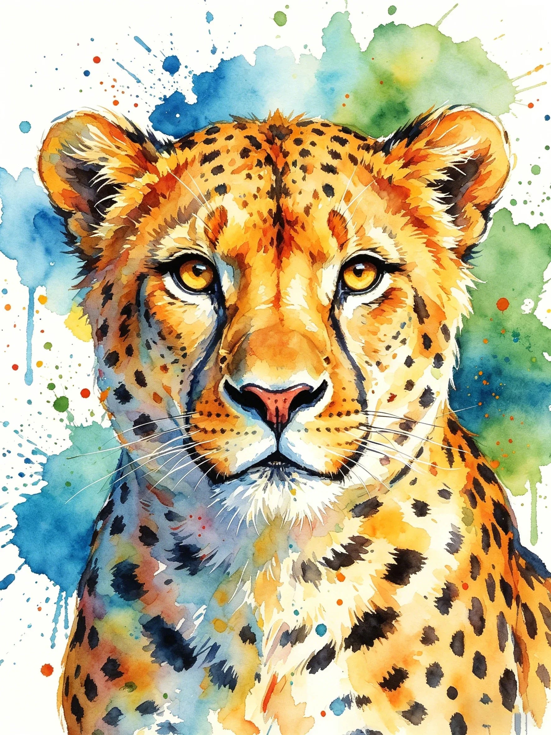 Watercolor Animal Series Unframed Canvas Print Poster Art Wall Decor for Home Bedroom Living Room & Wonderful Gift