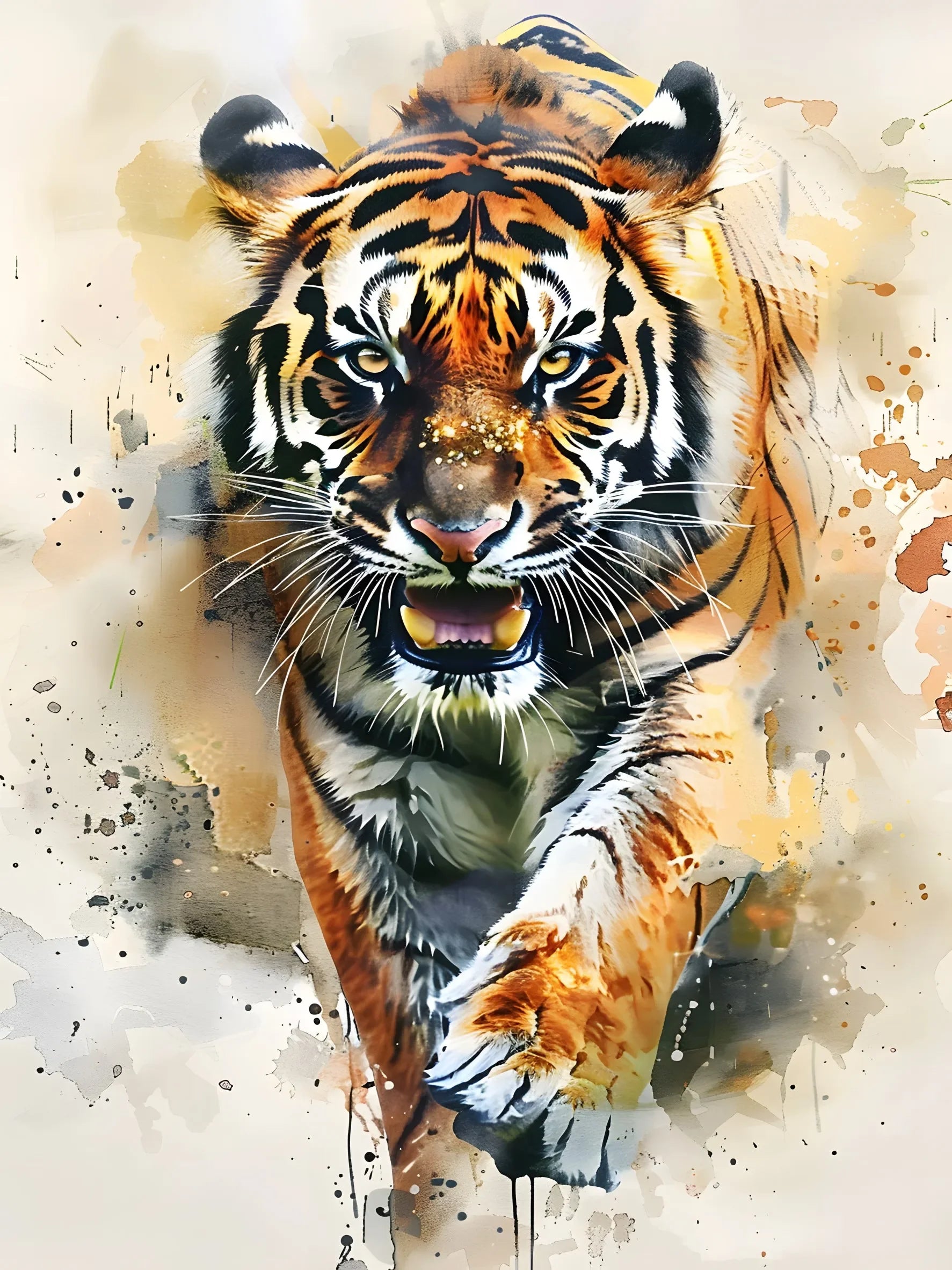 Unframed Canvas Watercolor Animal Wall Art Poster Elegant Home Decoration for Living Room Bedroom & Nice Gift Option