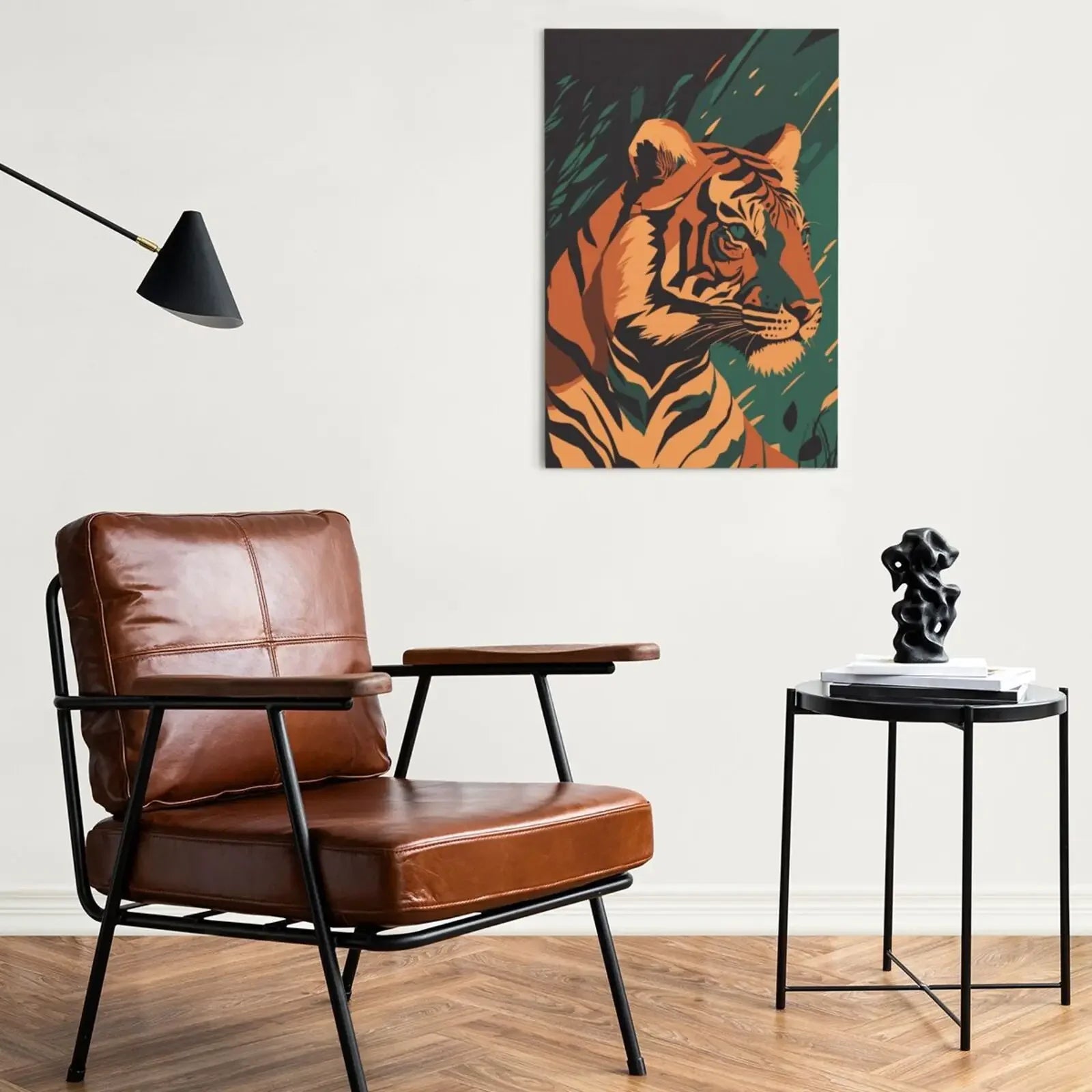 Canvas Art Tiger Illustration Art Print Unframed Wall Poster Home Decoration for Bedroom Living Room & Great Present
