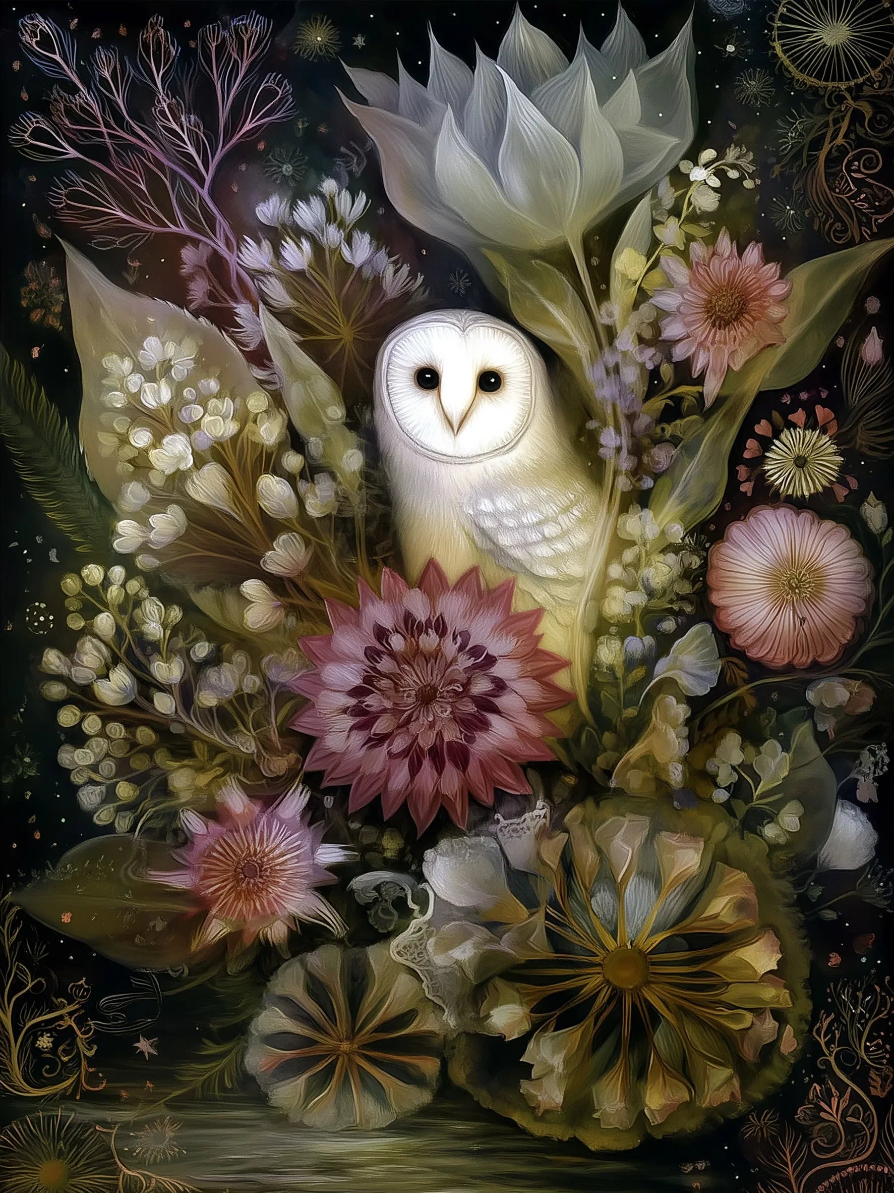 Flowers & Animals Print Unframed Canvas Art Poster Modern Wall Decor for Bedroom Living Room & Wonderful Gift Choice