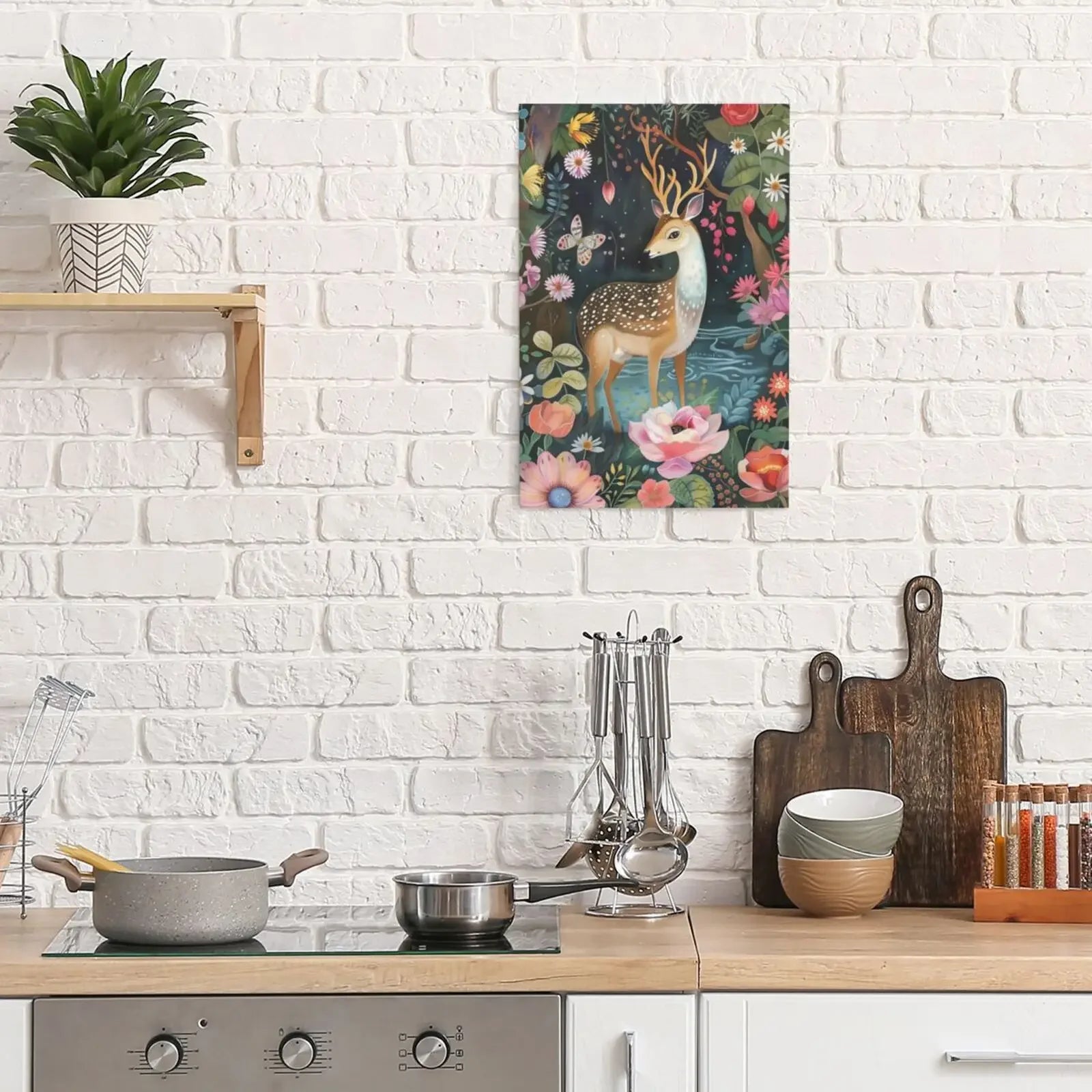The Chinese Garden Unframed Canvas Print Wall Art Poster Warm Home Decor for Living Room Bedroom & Perfect Gift Idea