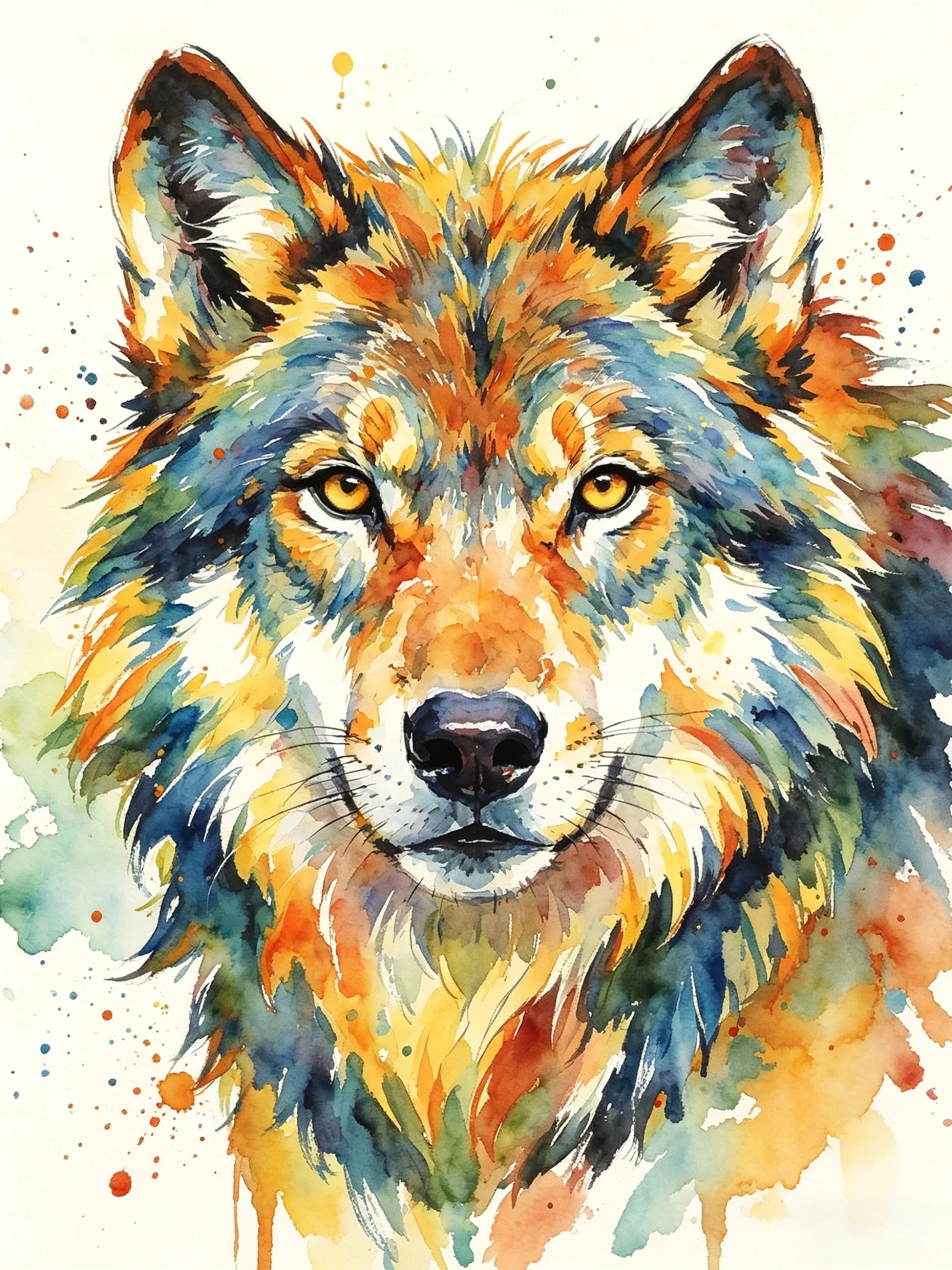 Watercolor Animal Series Unframed Canvas Print Poster Art Wall Decor for Home Bedroom Living Room & Wonderful Gift