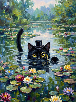 Serenity Feline Unframed Canvas Print Poster Art Wall Decoration for Living Room Bedroom & Special Present