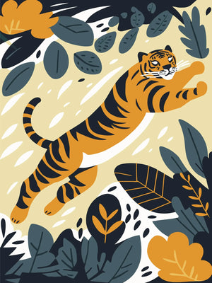 Canvas Art Tiger Illustration Art Print Unframed Wall Poster Home Decoration for Bedroom Living Room & Great Present
