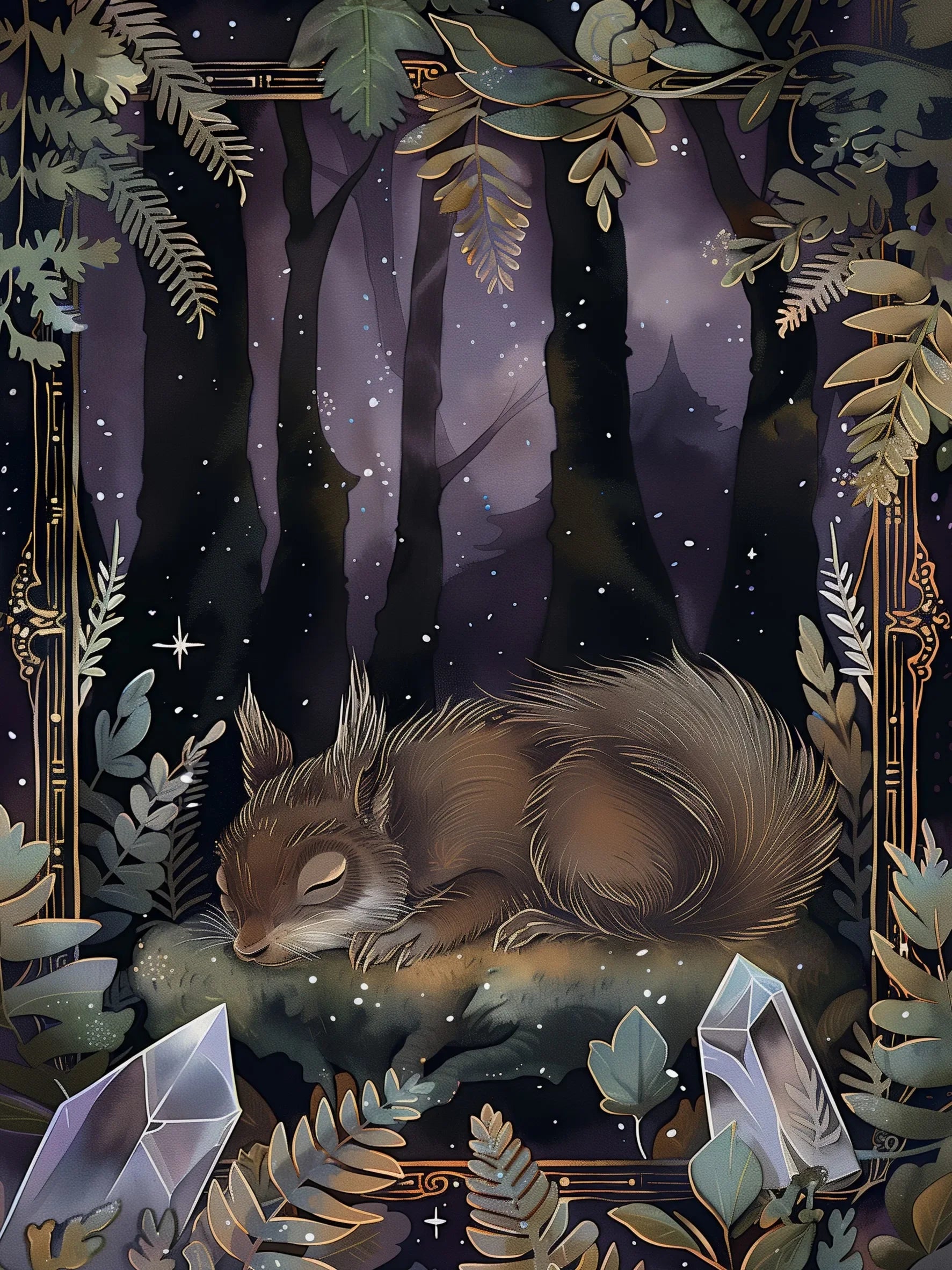 Home Living Room Bedroom Decor Unframed Canvas Forest Animals Wall Art Poster Print Ideal Gift Choice