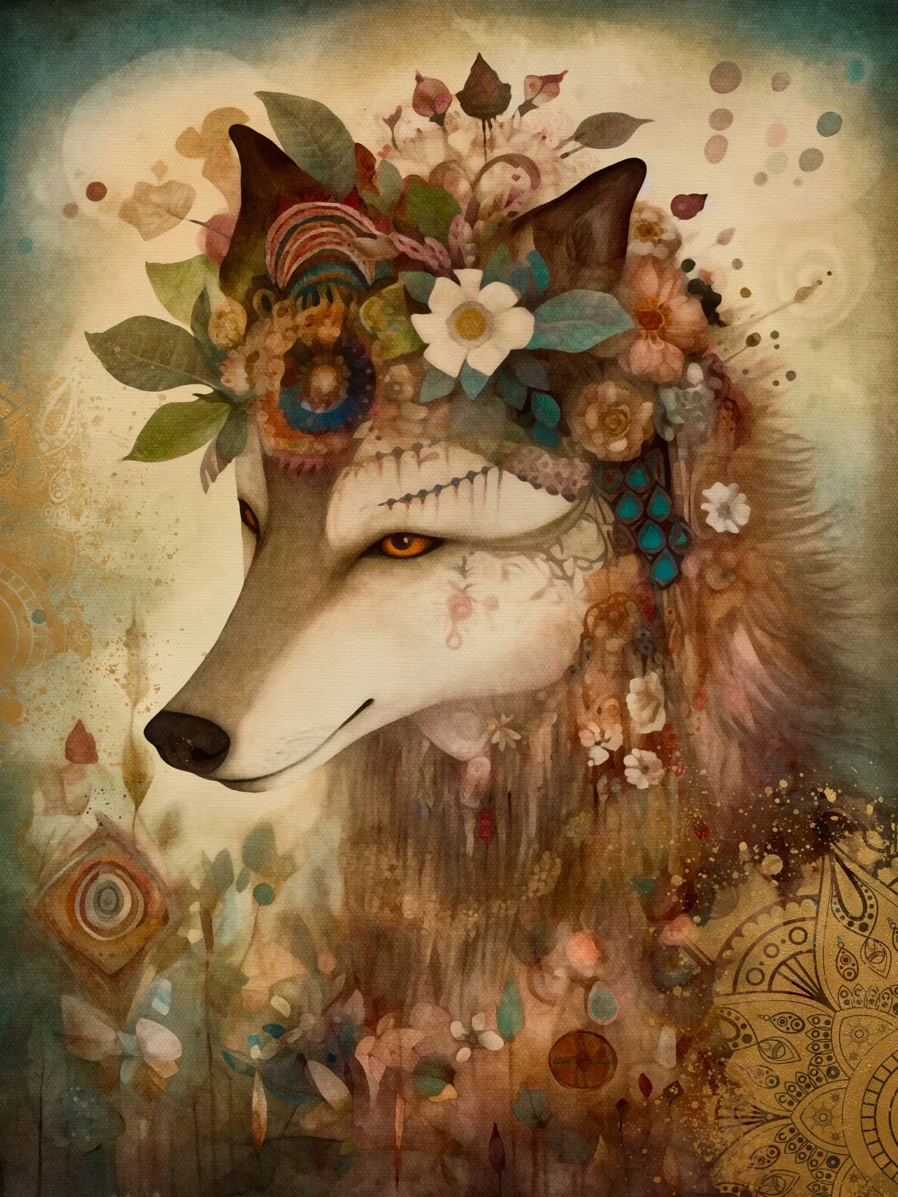 Unframed Canvas Home Decor Wall Art Bohemian Animals Print Poster For Living Room Bedroom Decoration