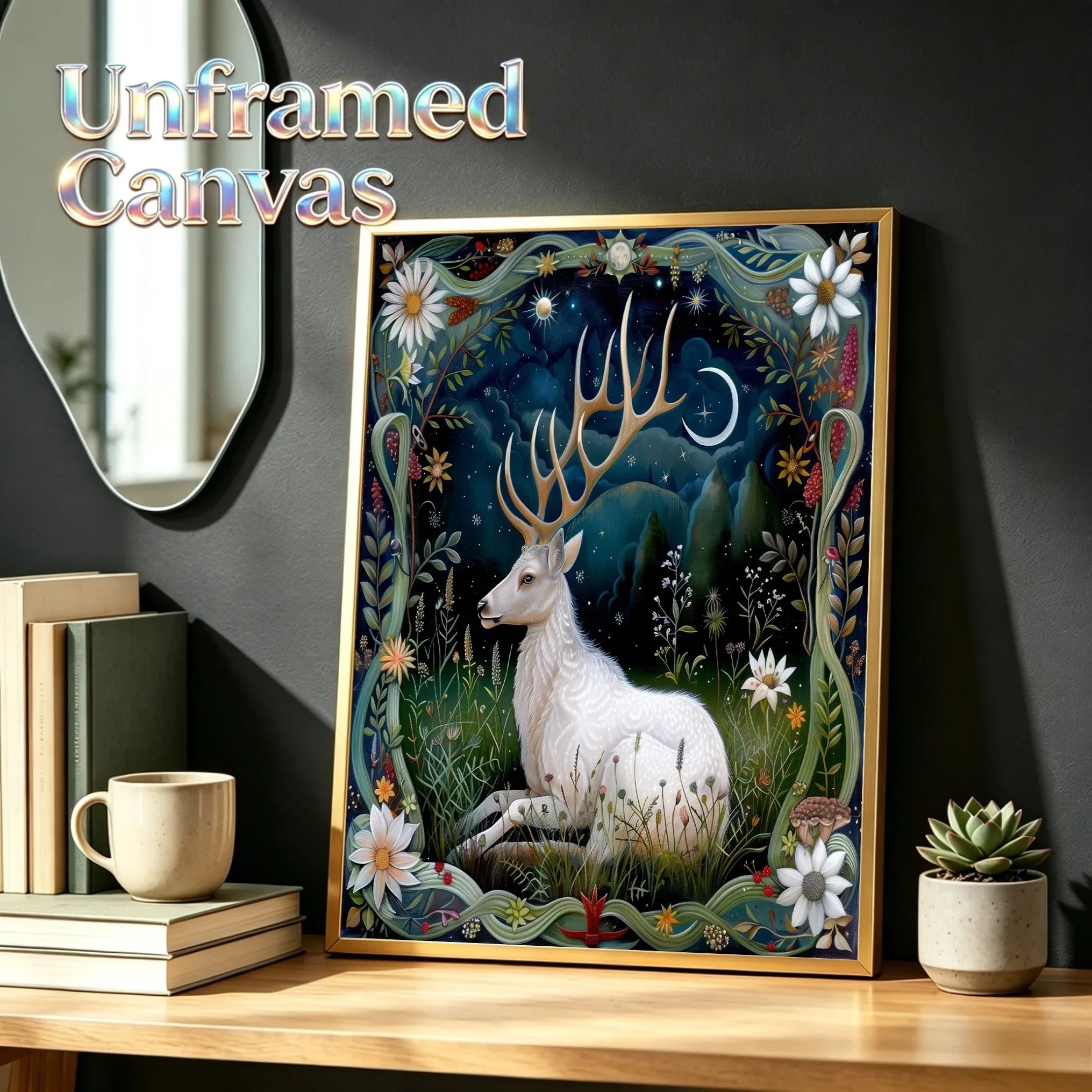 Unframed Wall Art Decor Poster Retro Animals of the Magic Woodlands Canvas Print For Living Room Bedroom Home Decor Gift