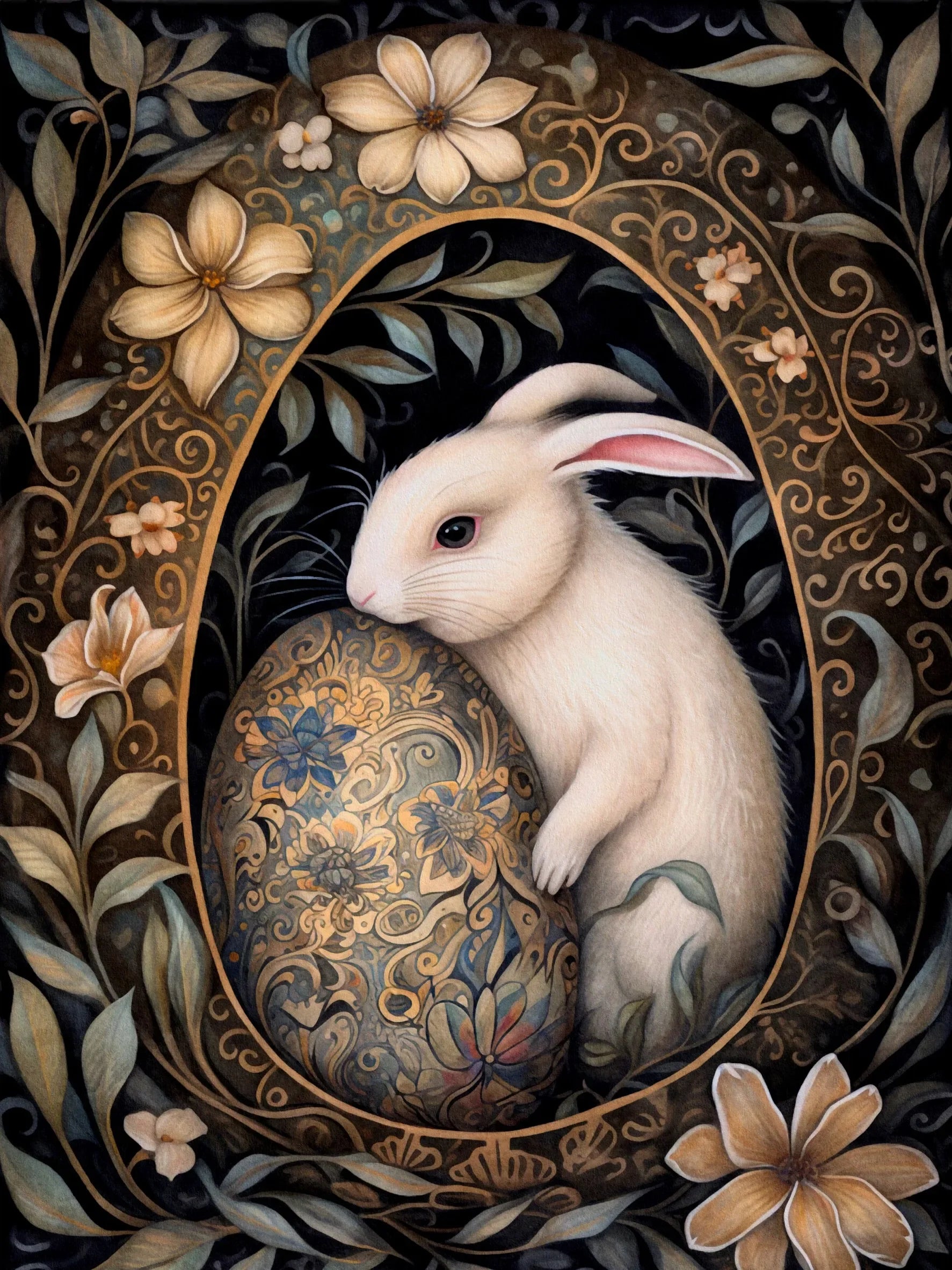 Home Decoration Wall Art Unframed Canvas Animals in Easter Eggs Print Poster For Living Room Bedroom Gift