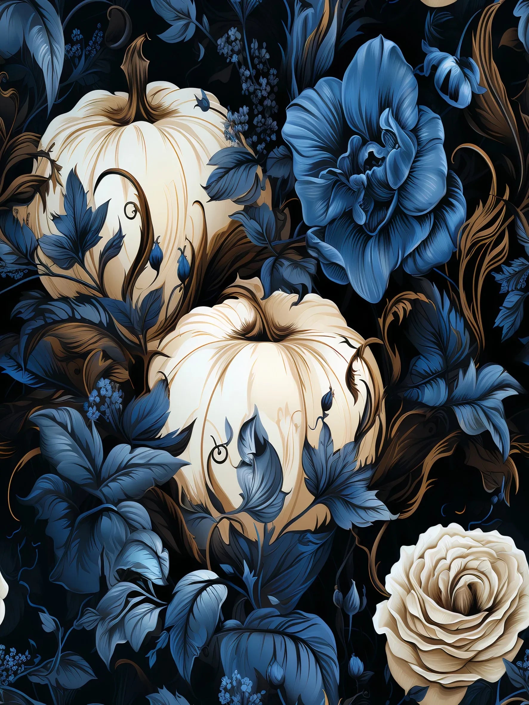 Retro Dark Roses Unframed Canvas Art Print Unframed Wall Poster For Living Room Bedroom Home Decor And Nice Gifts