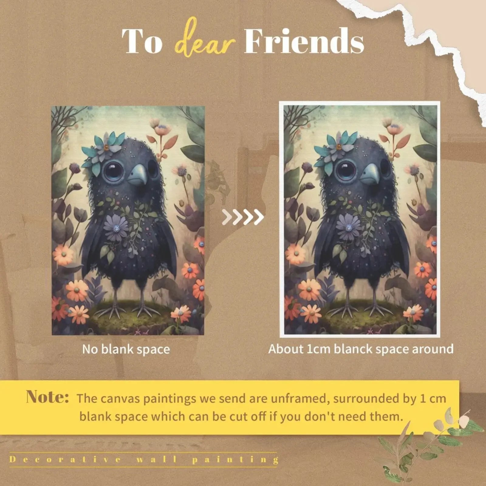 Unframed Canvas Print Wall Poster Cute Forest Animals Art For Living Room Bedroom Home Decor Lovely Gifts