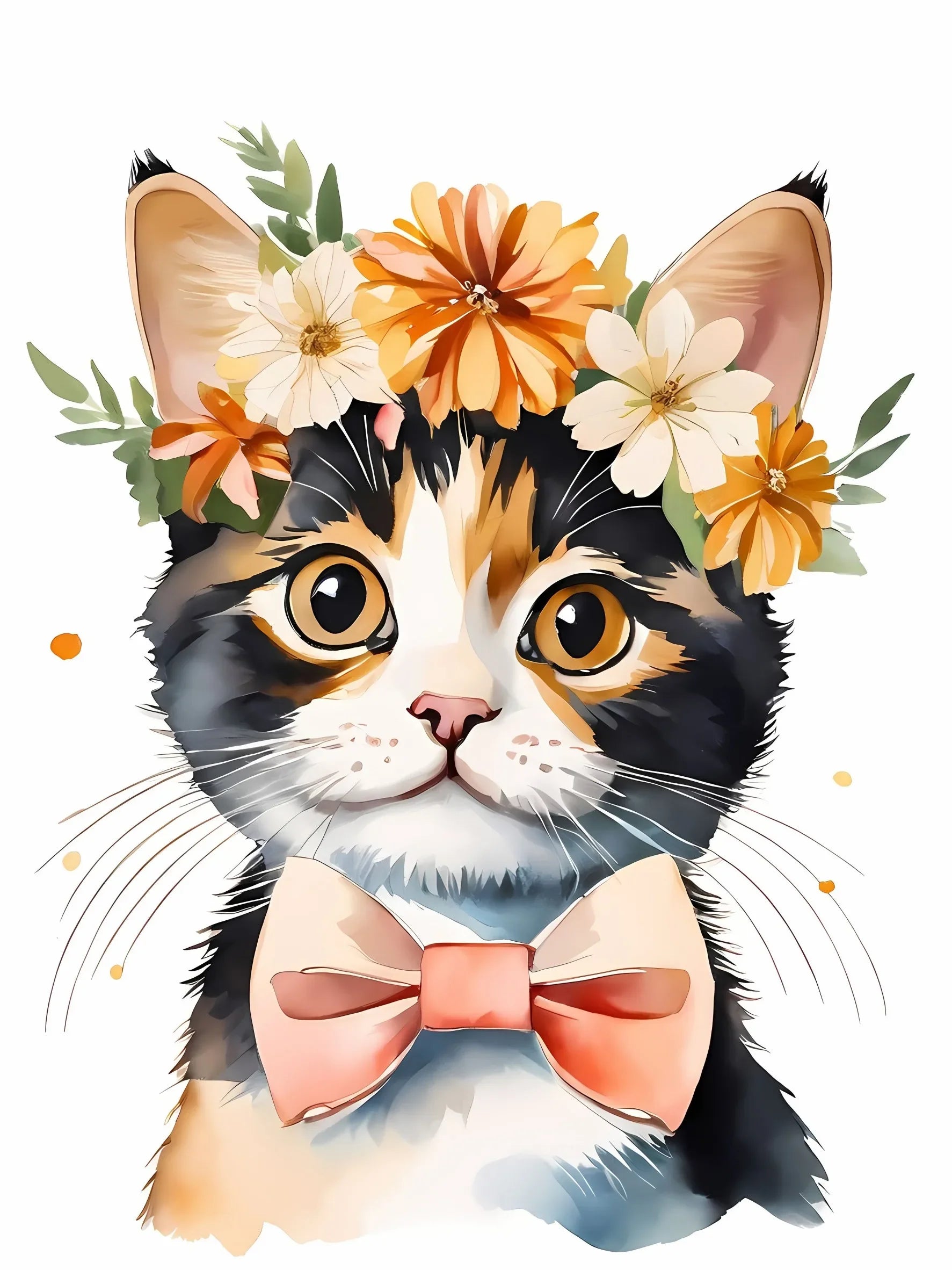 Calico Kitten Unframed Canvas Poster Wall Art Print For Home Living Room Bedroom Decor Nice Gift