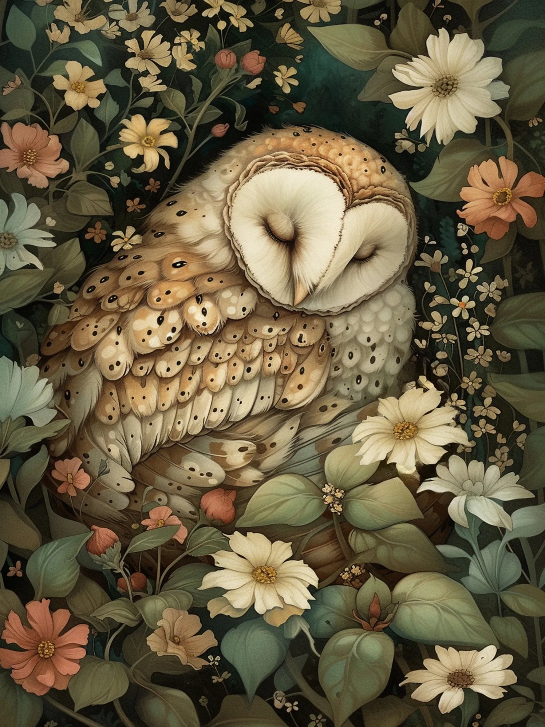 Sleeping Animals Style Unframed Canvas Wall Art Poster Home Decor for Bedroom Living Room & Wonderful Gift