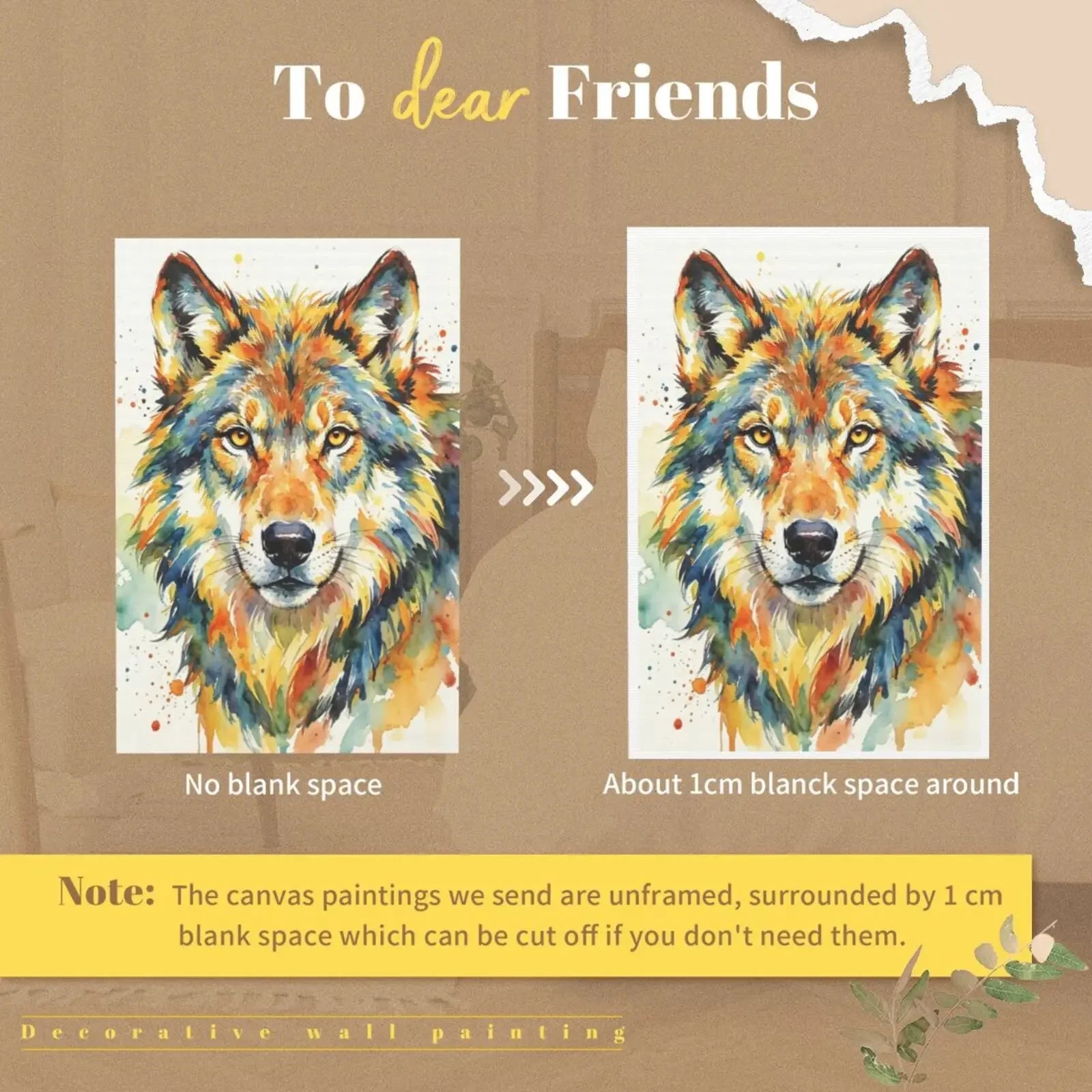 Watercolor Animal Series Unframed Canvas Print Poster Art Wall Decor for Home Bedroom Living Room & Wonderful Gift