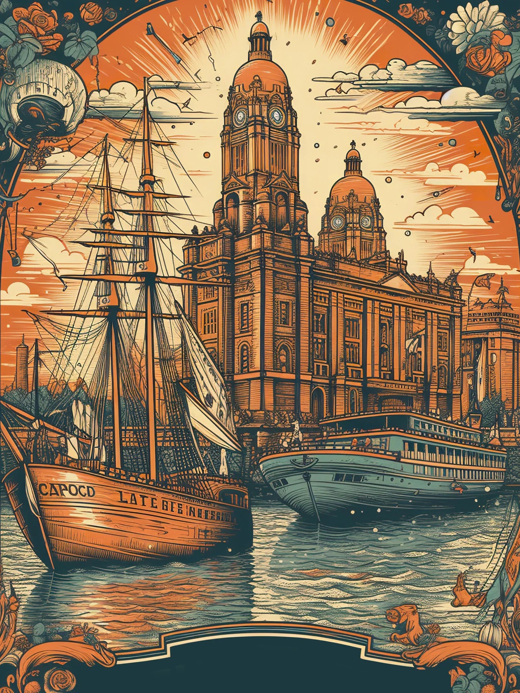 Canvas Art Unframed Vintage Travel Britain Wall Poster Chic Home Decoration for Living Room Bedroom & Perfect Present