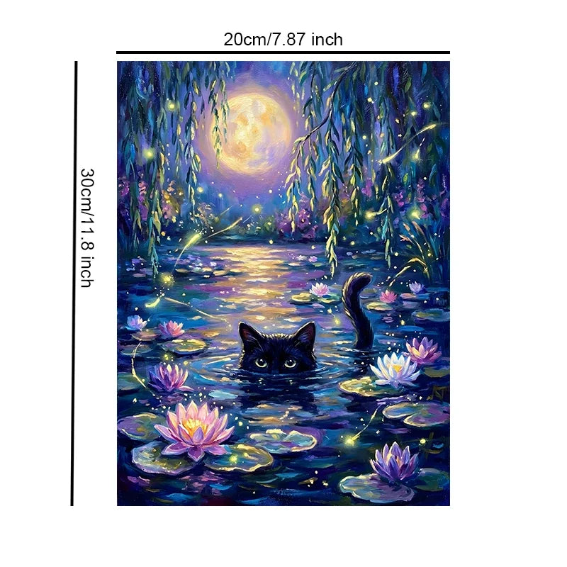 Serenity Feline Unframed Canvas Print Poster Art Wall Decoration for Living Room Bedroom & Special Present