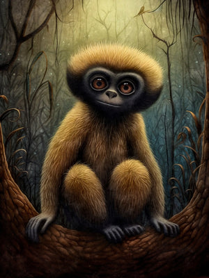 Wall Art Decor Poster Unframed Canvas Dark Jungle Animals Print For Living Room Bedroom Home Decoration
