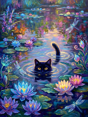 Serenity Feline Unframed Canvas Print Poster Art Wall Decoration for Living Room Bedroom & Special Present