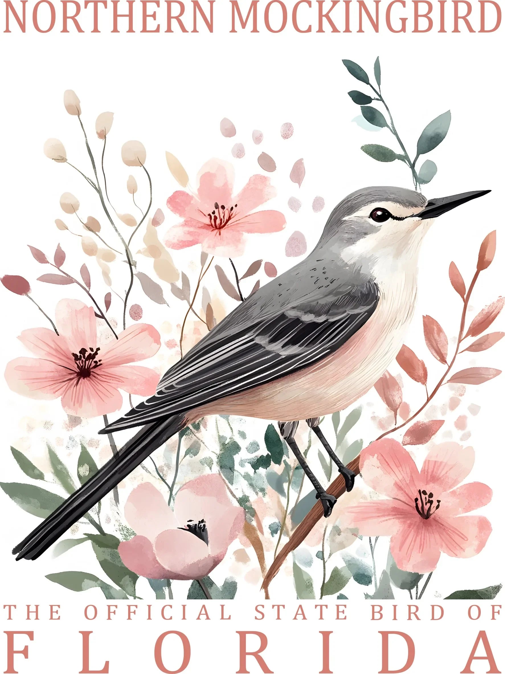 US State Birds Unframed Canvas Wall Art Poster Cozy Home Decor for Bedroom Living Room & Thoughtful Gift