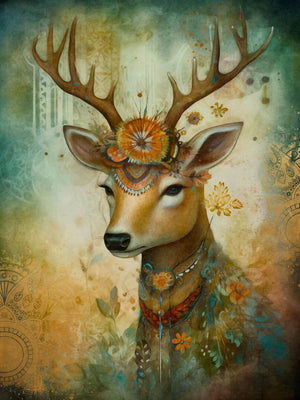 Unframed Canvas Home Decor Wall Art Bohemian Animals Print Poster For Living Room Bedroom Decoration