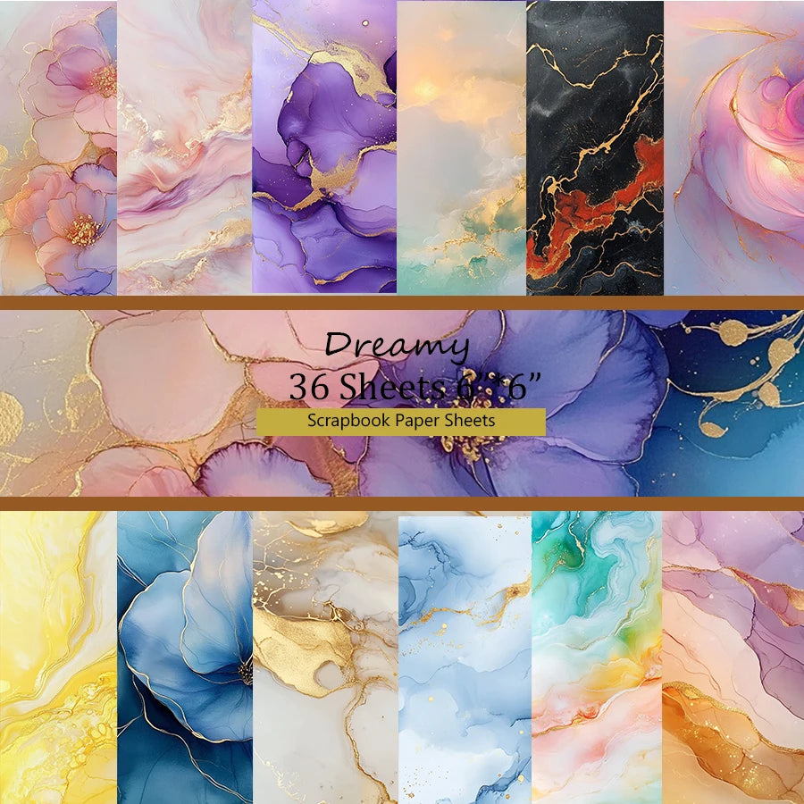 36 Sheets 6"x6" Scrapbook Paper Pack: Vintage Art Patterns for Scrapbooking, Origami, Junk Journal & Card Making.