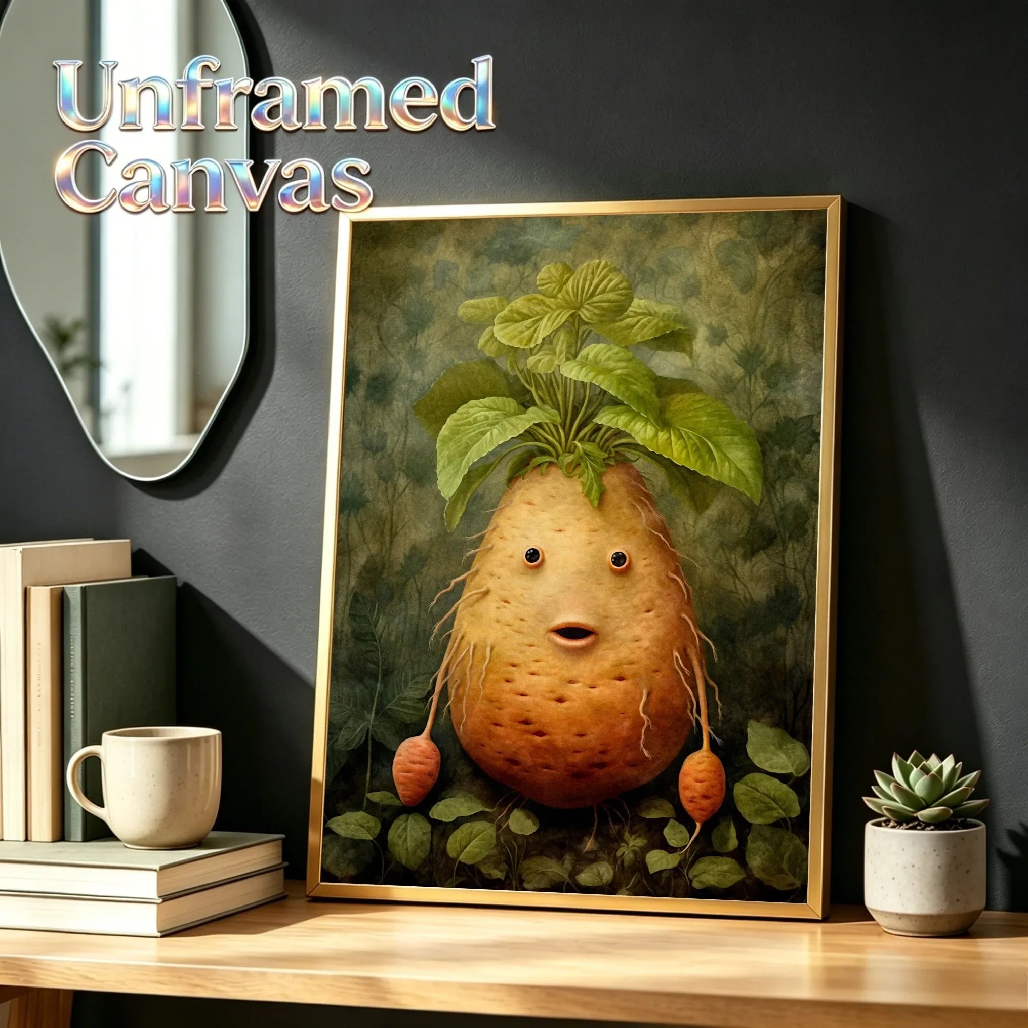 Unframed Art Print Poster Canvas Retro Cute Vegetable Wall Decor For Living Room Bedroom Home Decoration
