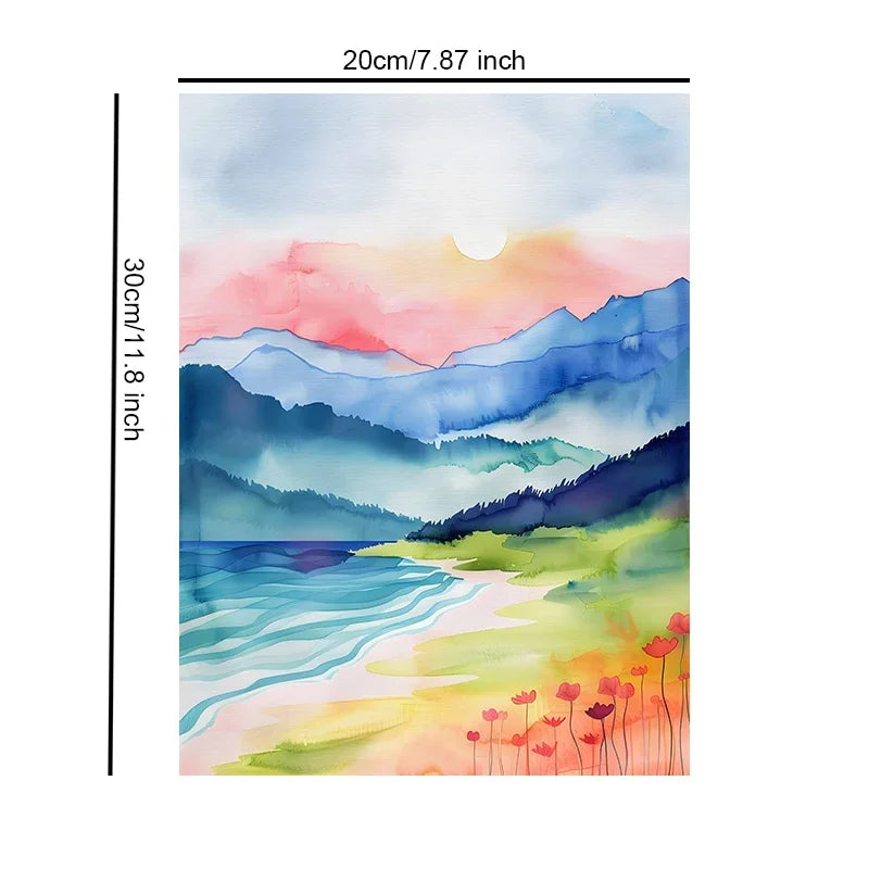 Wall Art Canvas Poster Print Unframed Abstract Watercolor Landscape For Home Living Room Bedroom Decor Gift Idea