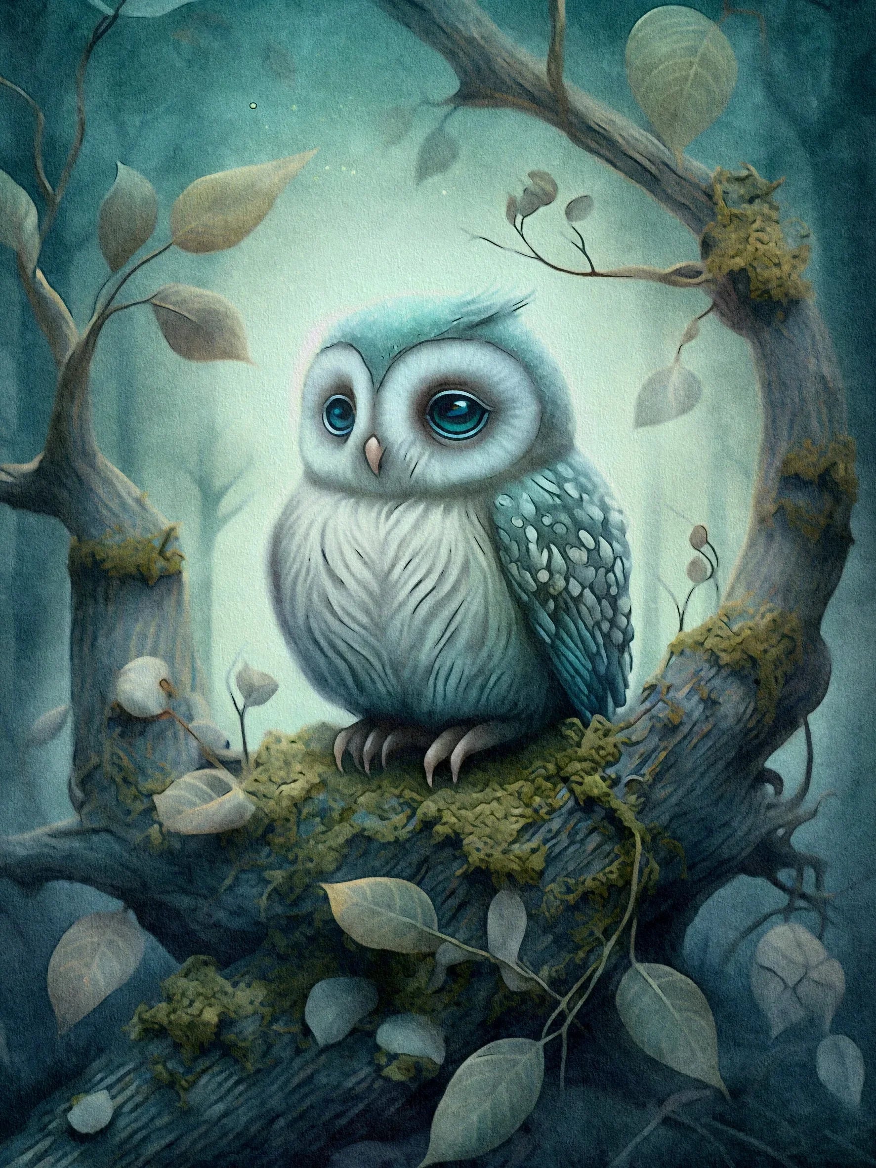 Mystical Forest Wall Art Unframed Canvas Print Poster Warm Home Decoration for Bedroom Living Room & Wonderful Present