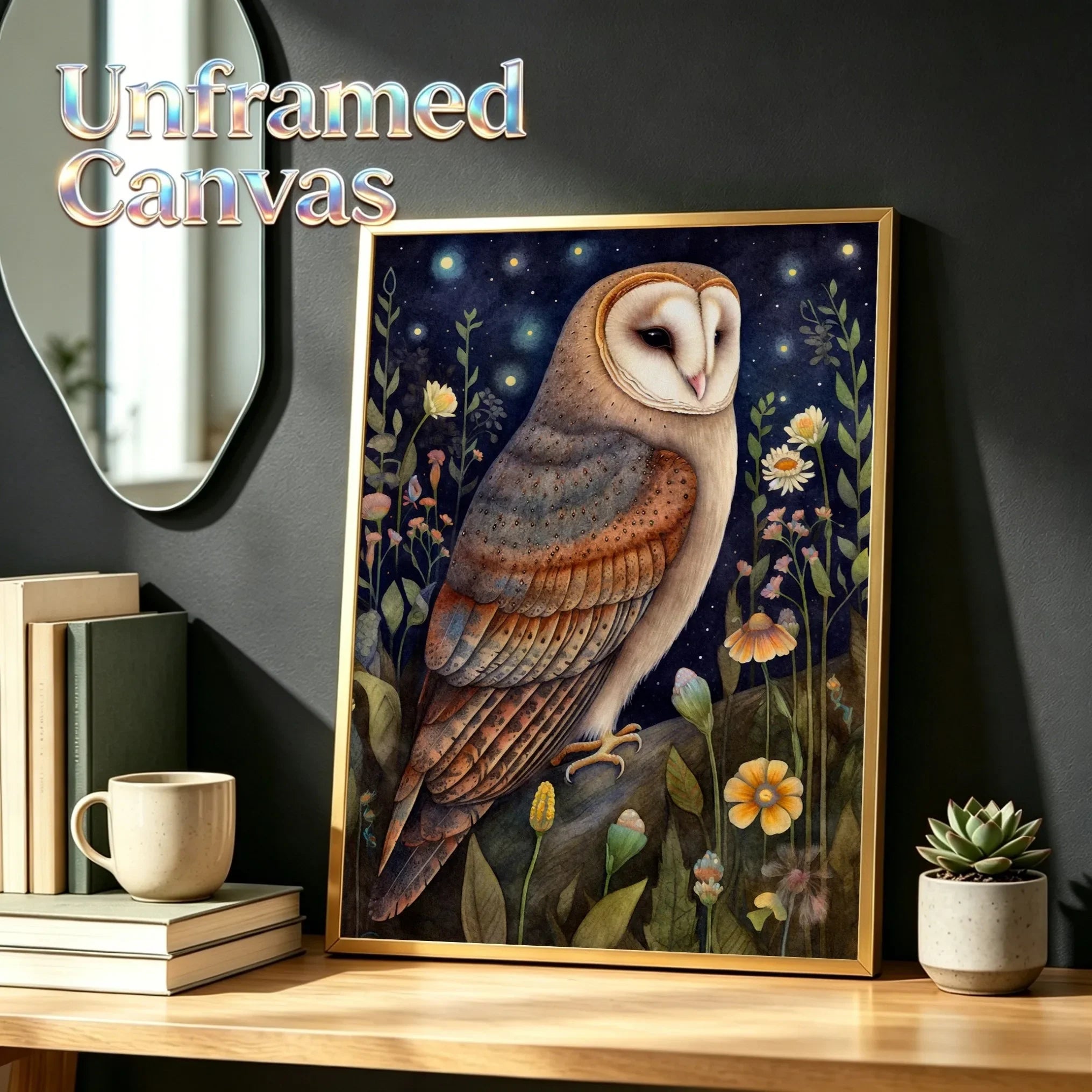 Midnight Animals Art Canvas Print Unframed Wall Poster Home Decoration for Bedroom Living Room & Great Gift Idea