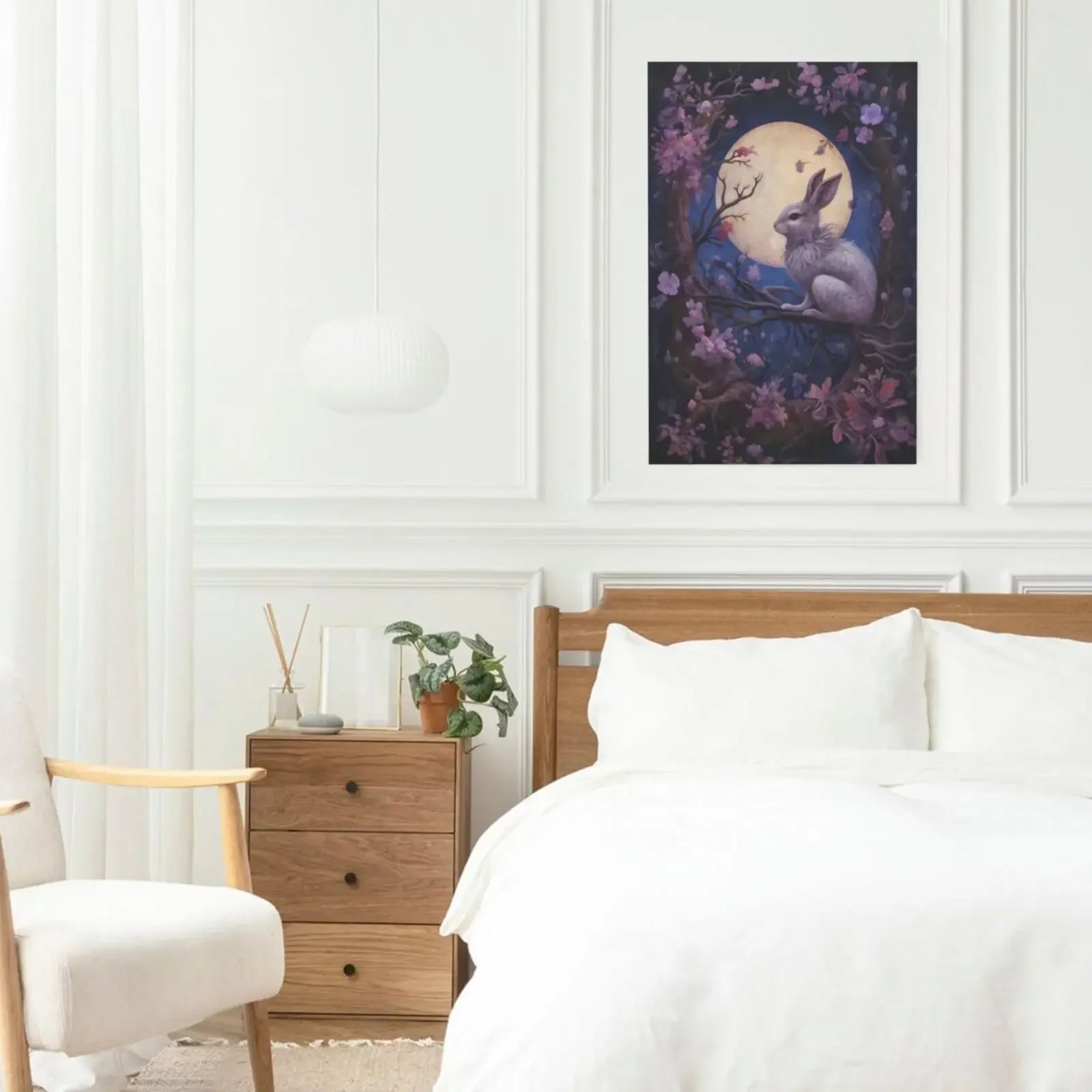 Purple Night Garden Art Unframed Canvas Print Poster Wall Decor for Home Living Room Bedroom & Beautiful Gift Idea